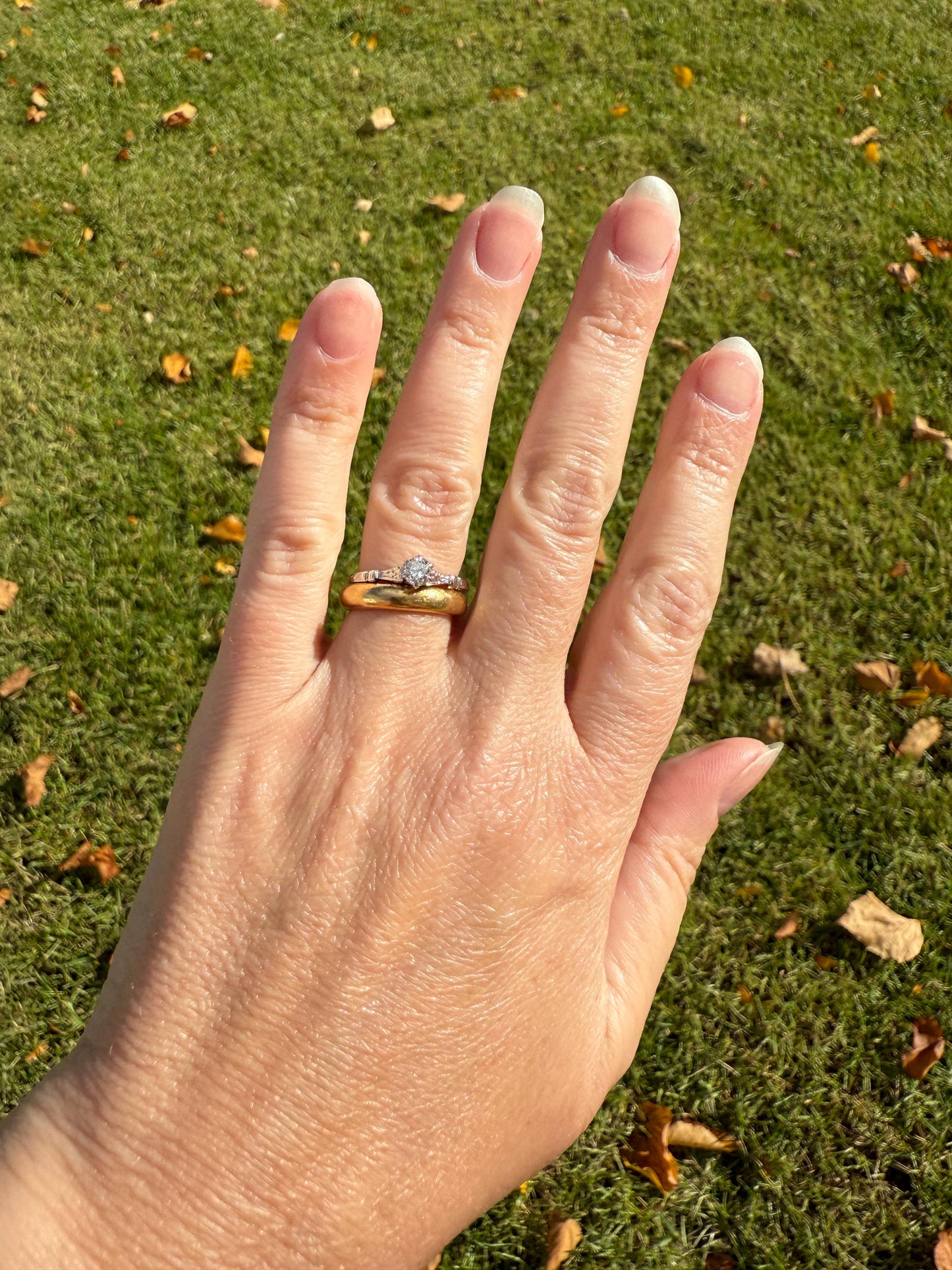 TALL Antique Eye Clean Old European Cut DIAMOND Solitaire Engagement Ring Art Deco 14k White Gold Unique Stacker Romantic Gift Wheat Engrave