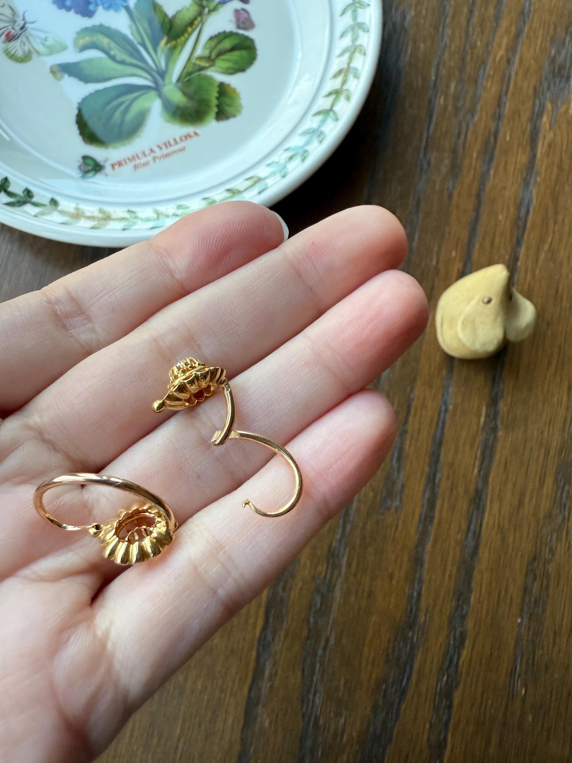 FRENCH Antique Old Mine Cut DiAMOND Buttercup Earrings .4ctw 18k Gold Victorian Dangle Dormeuse Gift Belle Epoque Valentine's Bridal OMC