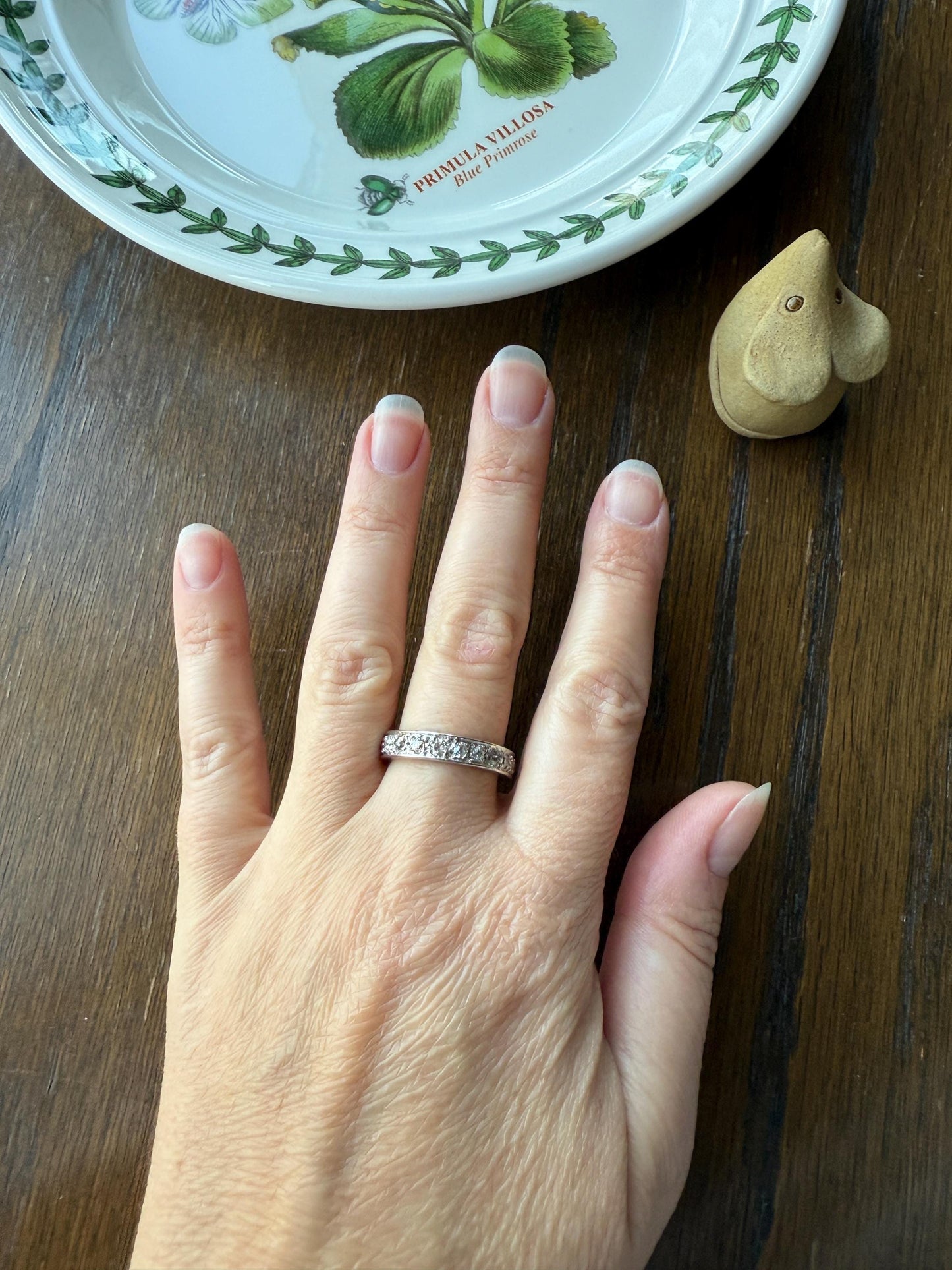 FRENCH Antique Edwardian Art Deco 1.6 Carat 20 Old Mine European Cut DiAMOND Platinum FuLL ETERNITY Band Ring Wedding 1.6Ctw Tdw OMC Stacker