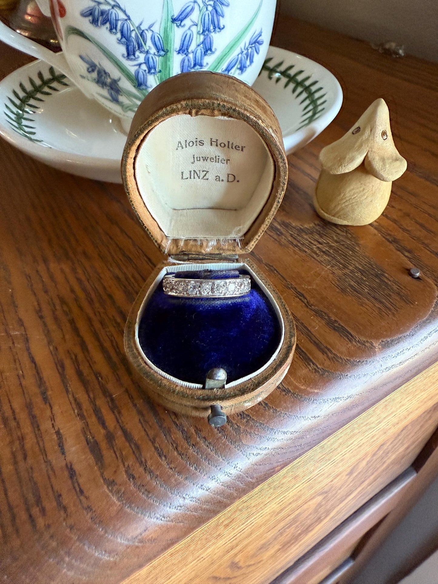 FRENCH Antique Edwardian Art Deco 1.6 Carat 20 Old Mine European Cut DiAMOND Platinum FuLL ETERNITY Band Ring Wedding 1.6Ctw Tdw OMC Stacker