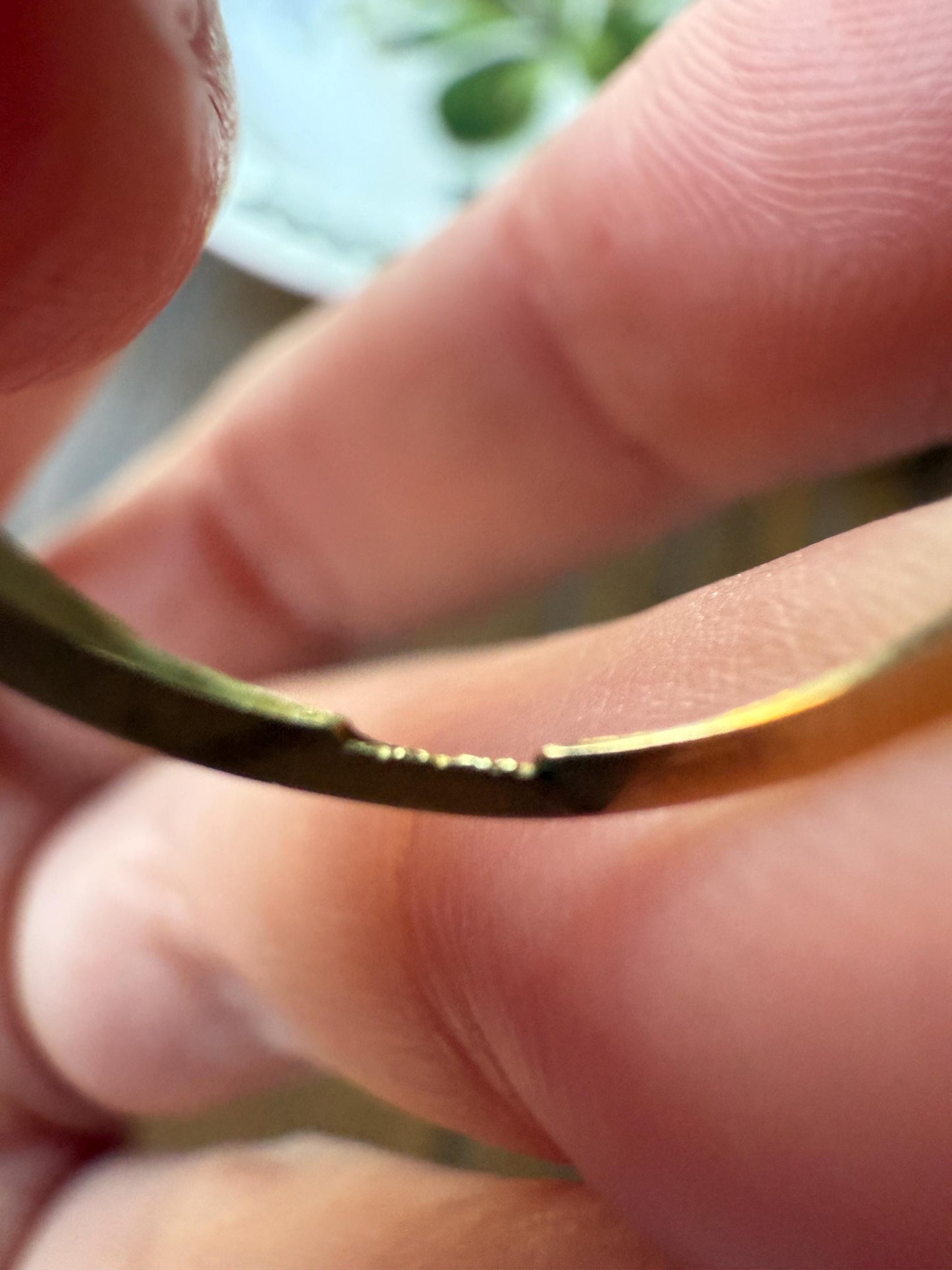 Antique Five Stone 0.7 Carat Old Mine Cut DIAMOND 18k Gold Solid Skinny Stacker Band Flush Mount Flat Edge Sliced .7Ctw