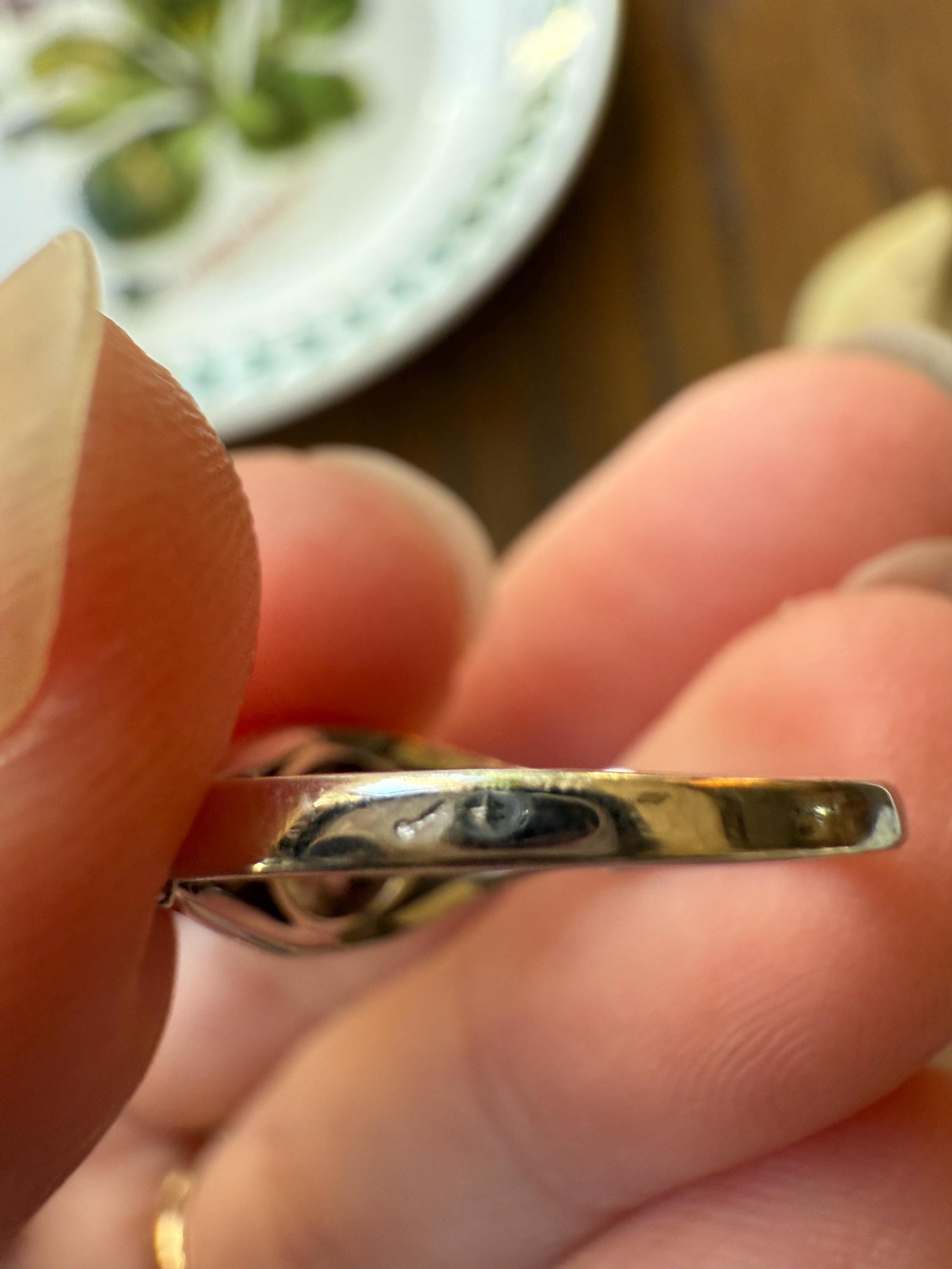 Antique Art Deco .68 Carat Old Mine Cut DIAMOND Solitaire w/ Accents Engagement Ring 18k White Gold Platinum Unique Stacker Romantic Gift