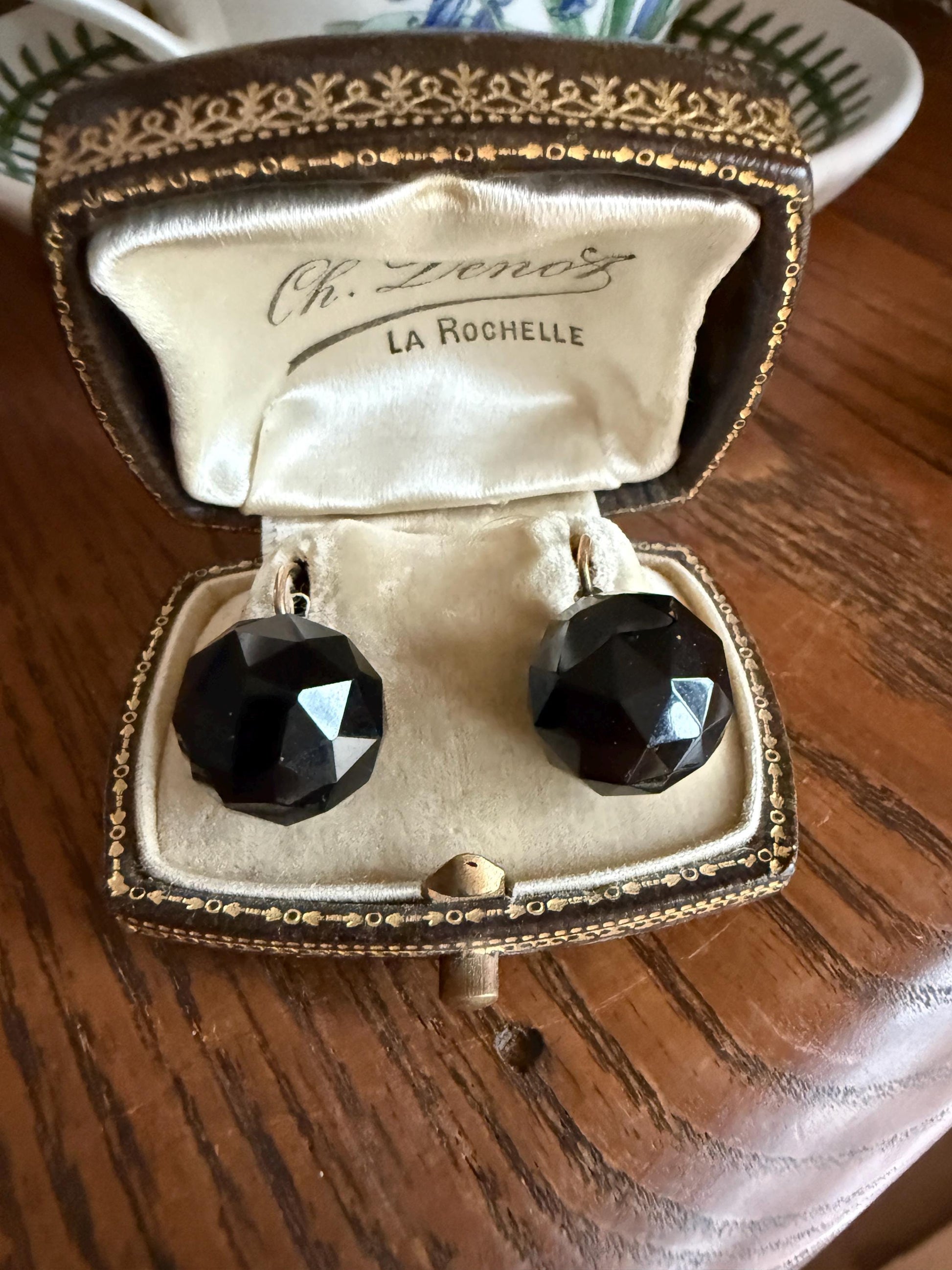 Black Onyx or Jet ? DISCO Ball 3D Sphere Victorian Antique Earrings Gold Fill Dangle Bold Holiday Statement Danglers