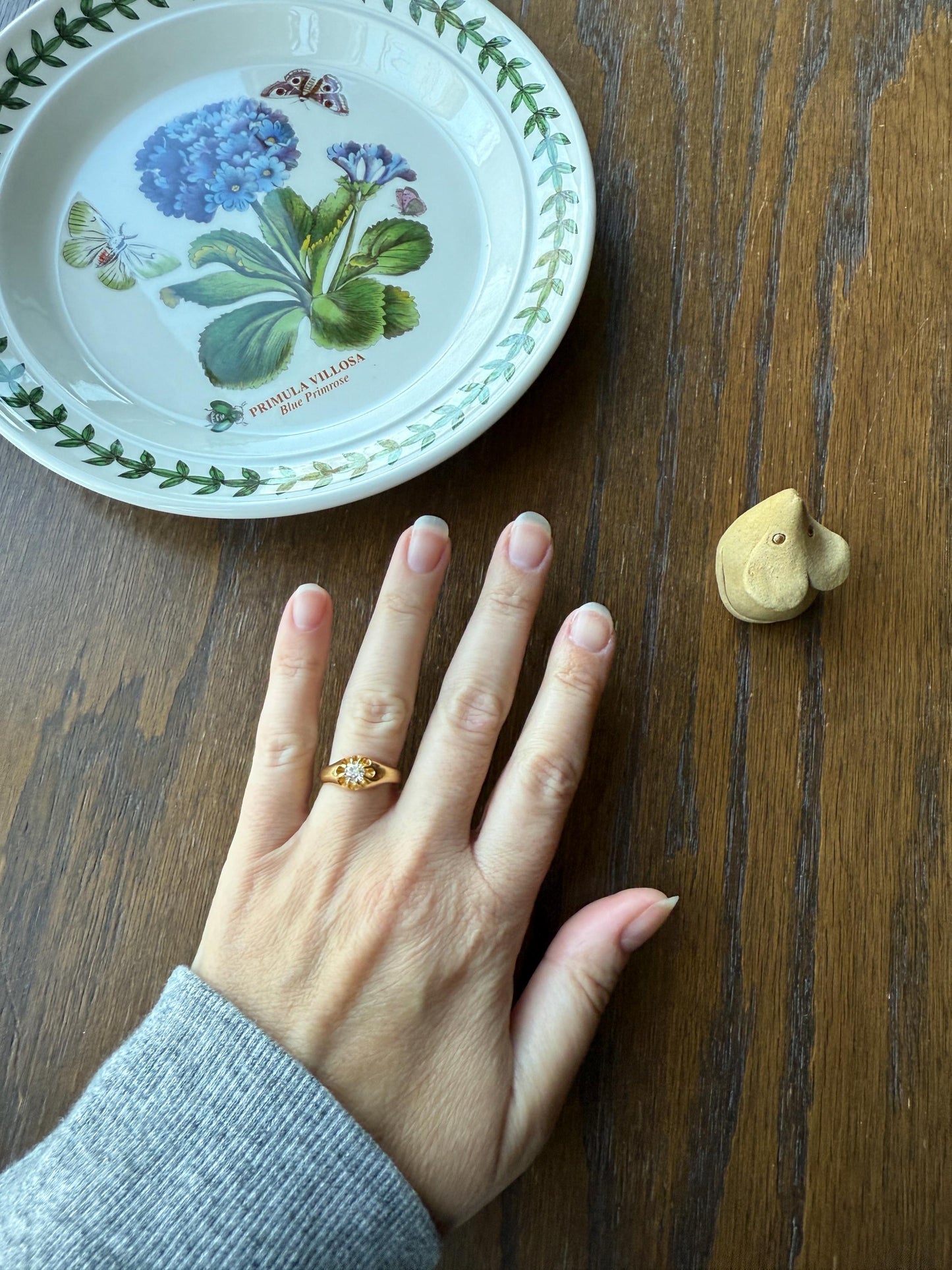 Chunky Antique .4 Carat Eye Clean Old Mine Cut Diamond Buttercup Gypsy Band Victorian 18k Gold Ring Wide Stacker Gift Belcher Unisex OMC Man