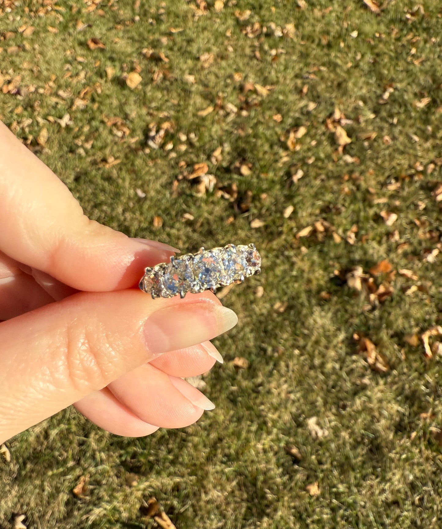 Victorian 2.75 Carats Antique Old Mine Cut Diamond Five Stone Ring Gemset Prong Spacers 18k Gold Rare Chunky Ornate Band