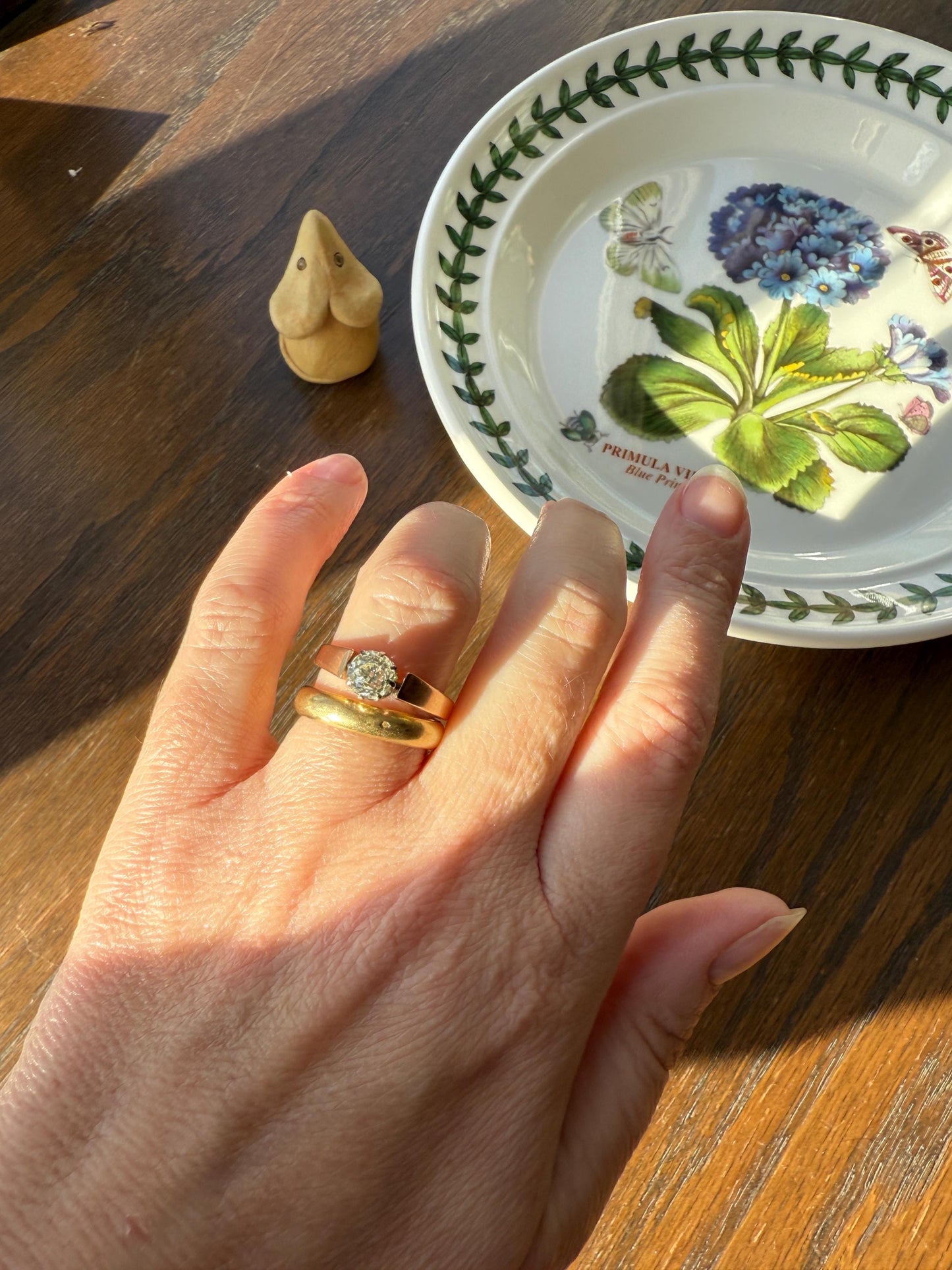 Classic Antique .87 Carat Eye Clean Old Mine Cut Diamond 18k Rosy Gold French Victorian Engagement Ring Solitaire Band Stacker
