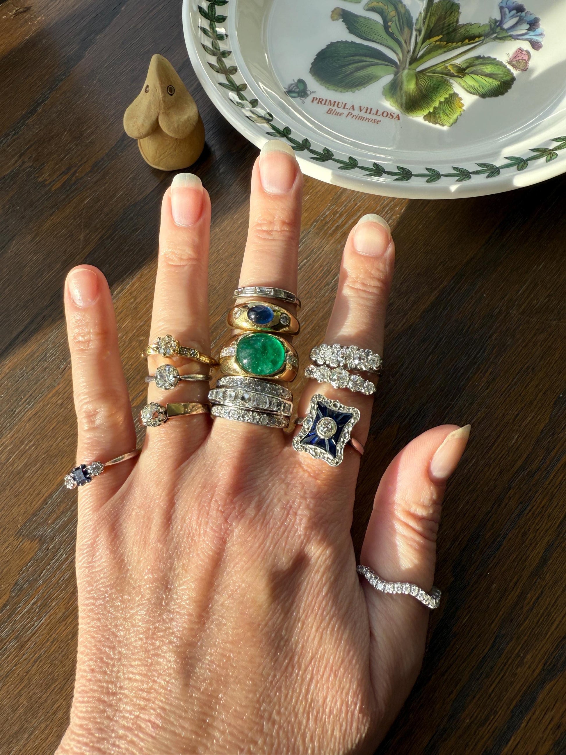 SHIELD Natural Sapphire Eye Clean Old Mine Cut Diamond Rose Cut Halo Antique Ring French 18k Gold Ornate Blue Lozenge Kite Trapezoid Cut