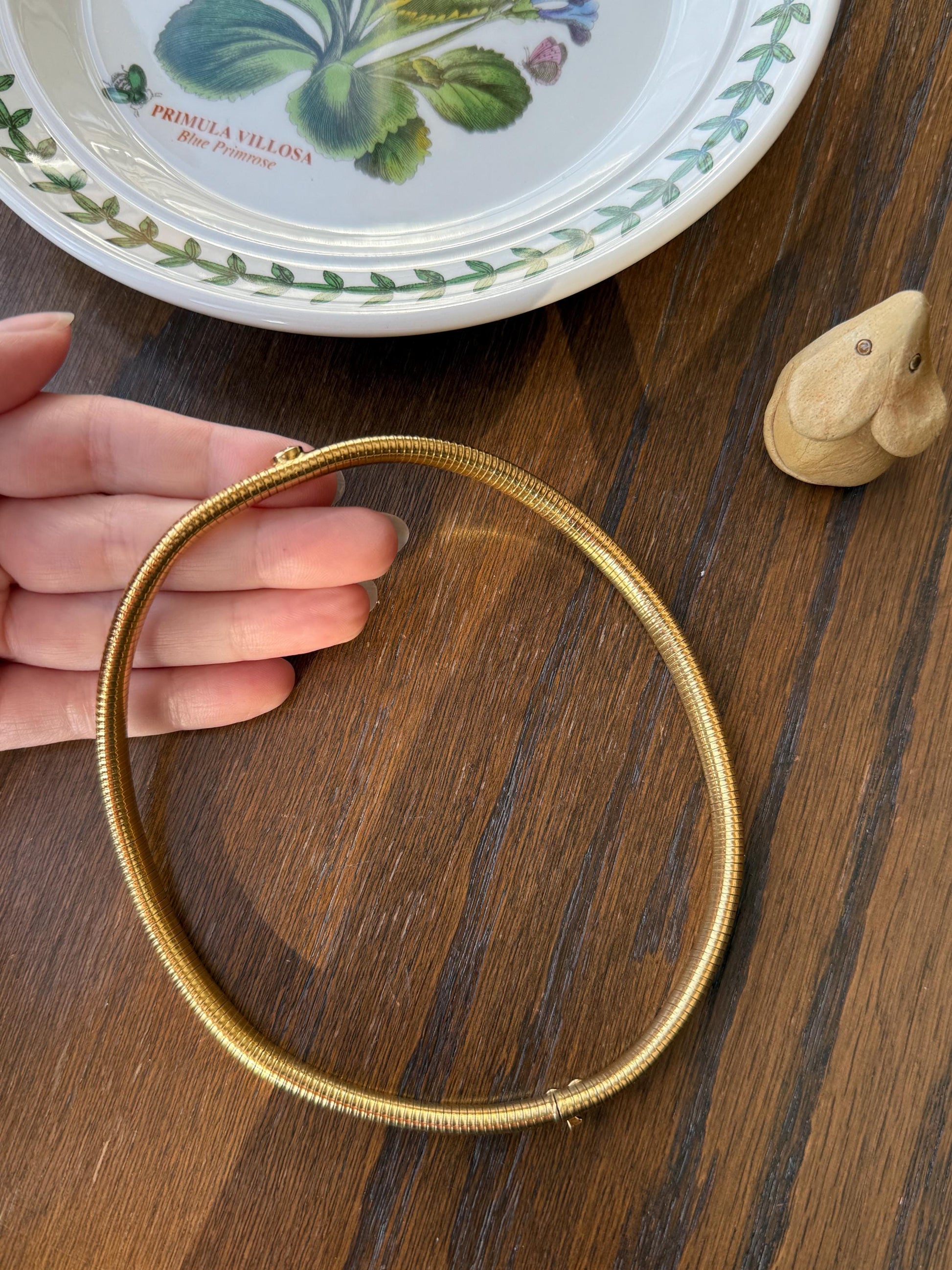 HEAVY Vintage Tubogas Chain 43g 18k GOLD Solid Bezel Set Brilliant Cut DIAMOND French Retro Necklace Springy Chunky 3D Choker