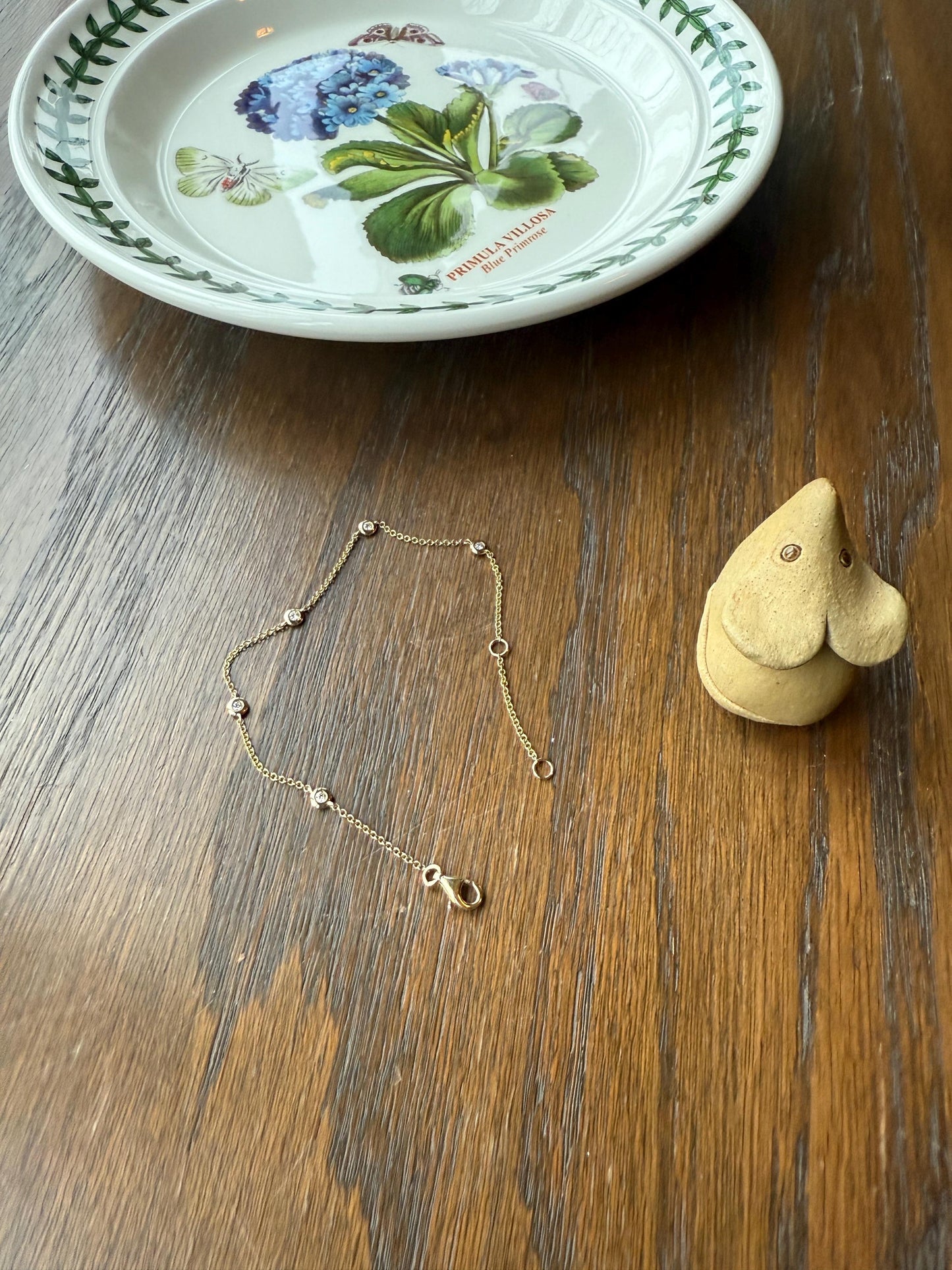 Minimalist Diamond Dainty Station Chain BRACELET 14k Gold Vintage Bezel Set Five Stone Wriststack Geometric Romantic Gift Adjustable