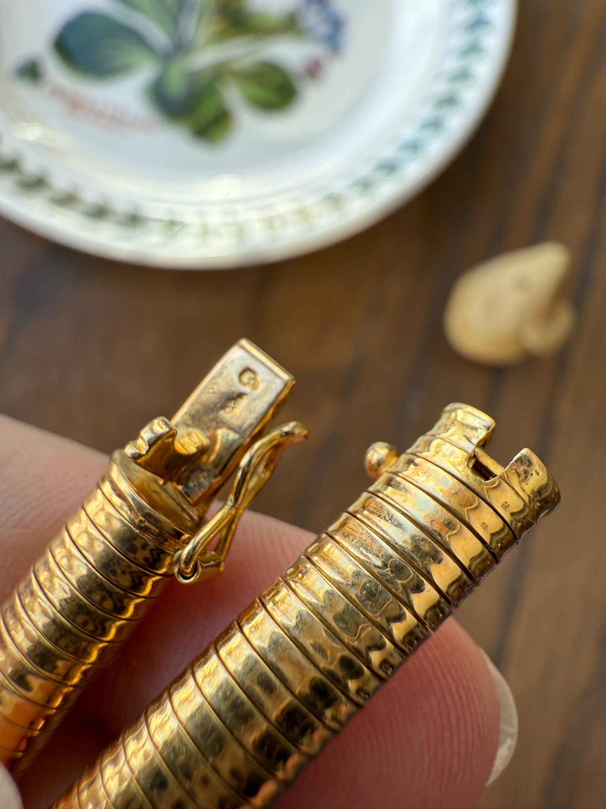 HEAVY Vintage Tubogas Chain 43g 18k GOLD Solid Bezel Set Brilliant Cut DIAMOND French Retro Necklace Springy Chunky 3D Choker