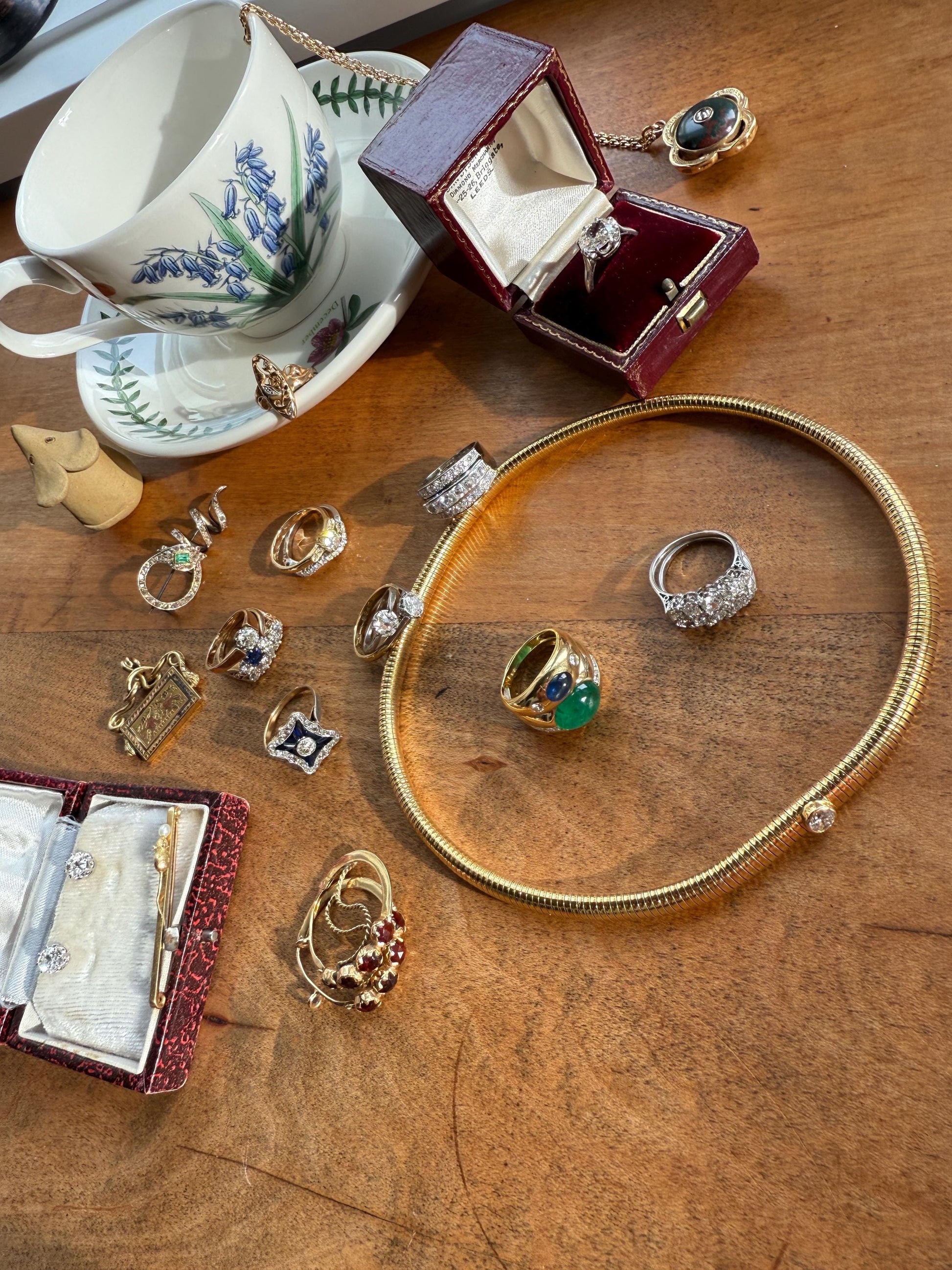 HEAVY Vintage Tubogas Chain 43g 18k GOLD Solid Bezel Set Brilliant Cut DIAMOND French Retro Necklace Springy Chunky 3D Choker