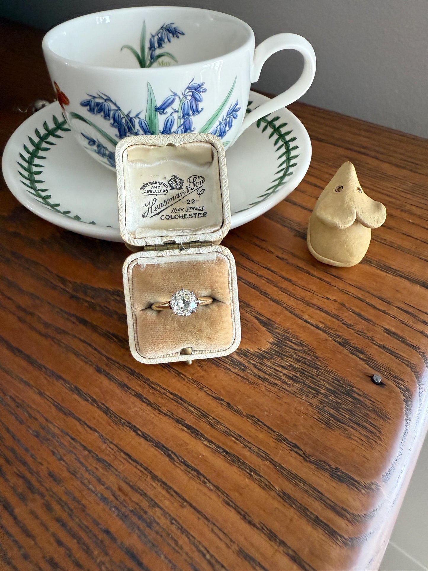 Antique Eye Clean Two Carat Warm Natural Old Mine Cut DiAMOND Solitaire Ring French 18k GOLD Engagement All Original Victorian Setting 2Ctw
