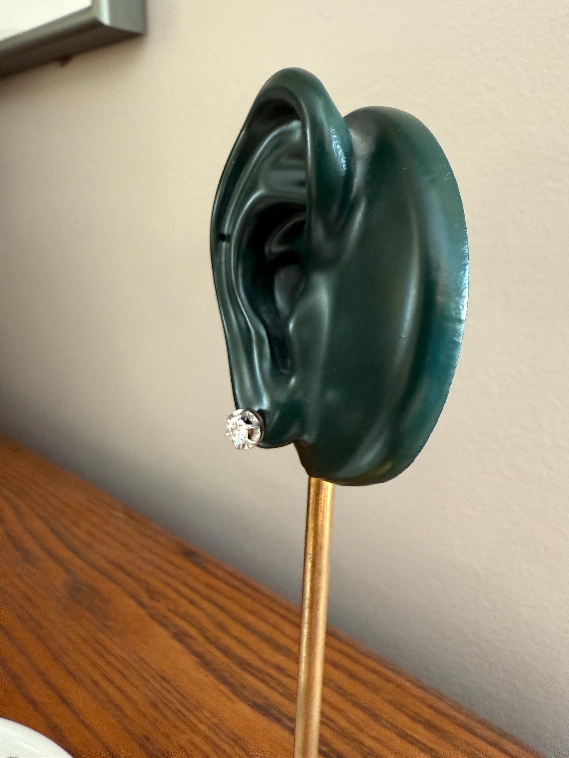 Antique .56 Carat Tdw Old Mine Cut DIAMOND Studs 18k Gold Screw Back Stud EARRINGS French Romantic Gift Belle Epoque Bridal Minimalist