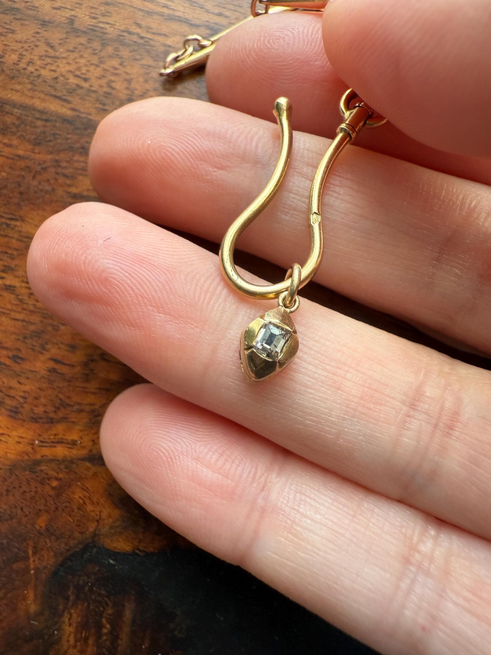 GEORGIAN Era Table Cut DIAMOND Eye Clean Teensiest Tiniest Pendant 18k Gold Pie Crust Bracelet or Necklace Charm Dainty Minimalist Drop