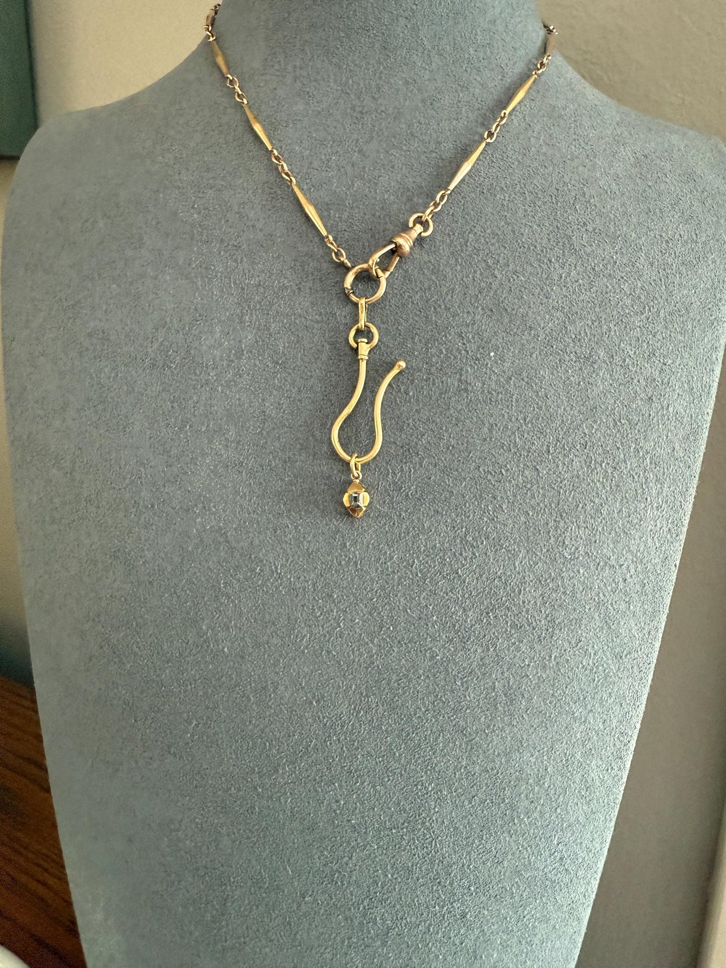 GEORGIAN Era Table Cut DIAMOND Eye Clean Teensiest Tiniest Pendant 18k Gold Pie Crust Bracelet or Necklace Charm Dainty Minimalist Drop