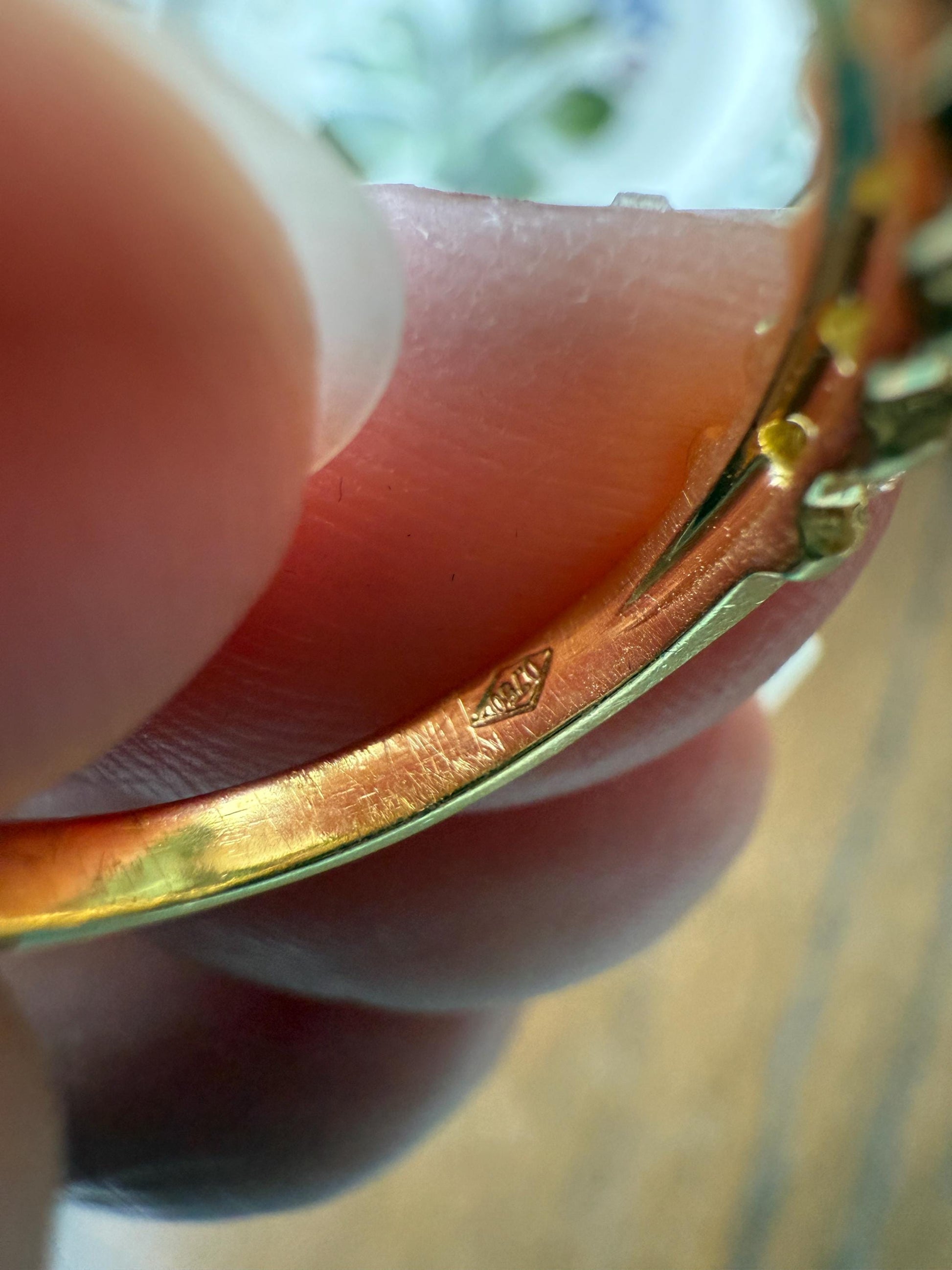 Vintage 18k Gold Diamond Bubble Band Stacker Ring Bezel Set with Accents Eleven Stone