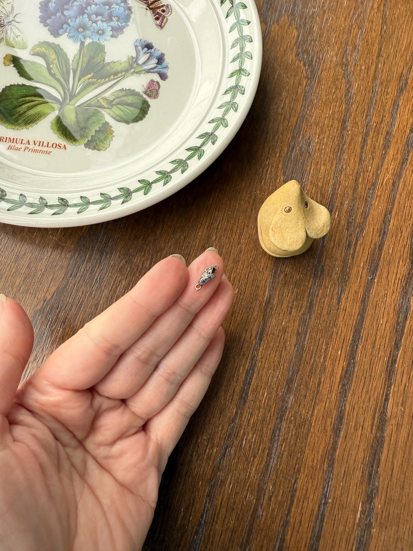 Teensy Tiny TULIP Antique Georgian Era Clasp Extender Connector 14k Gold Old Mine Rose Cut Diamond Silver Figural Necklace Bracelet Parts