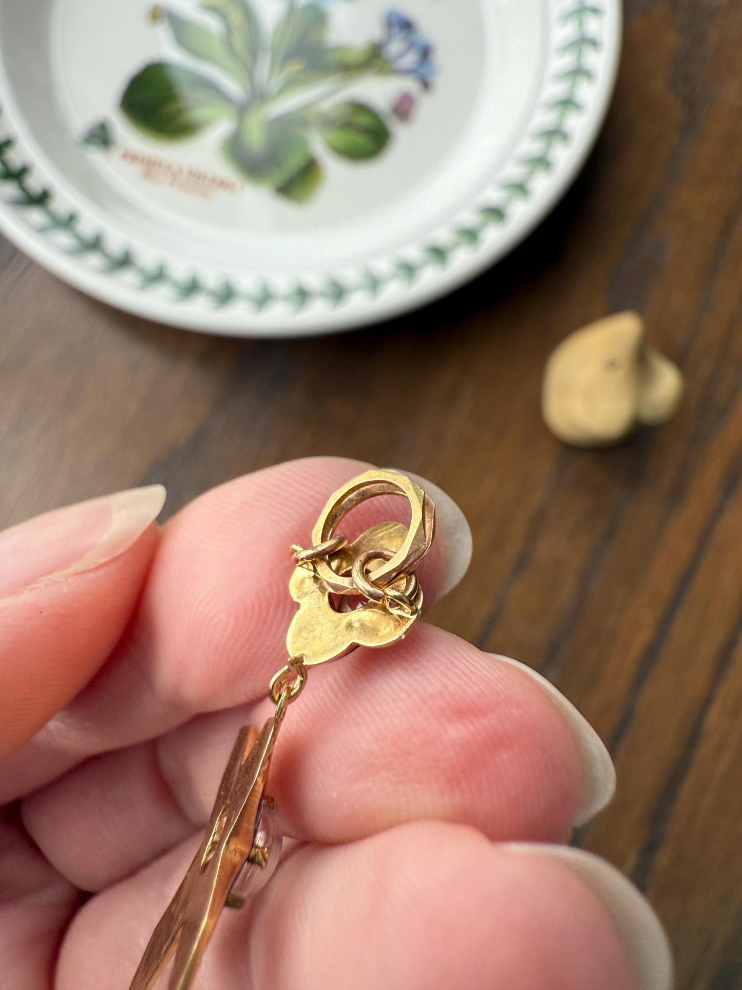 Antique CROSS Pendant French Victorian Cobalt Blue ENAMEL 18k Gold Paste Bead Locket ? Compartment Faceted Split Ring Religious Gift