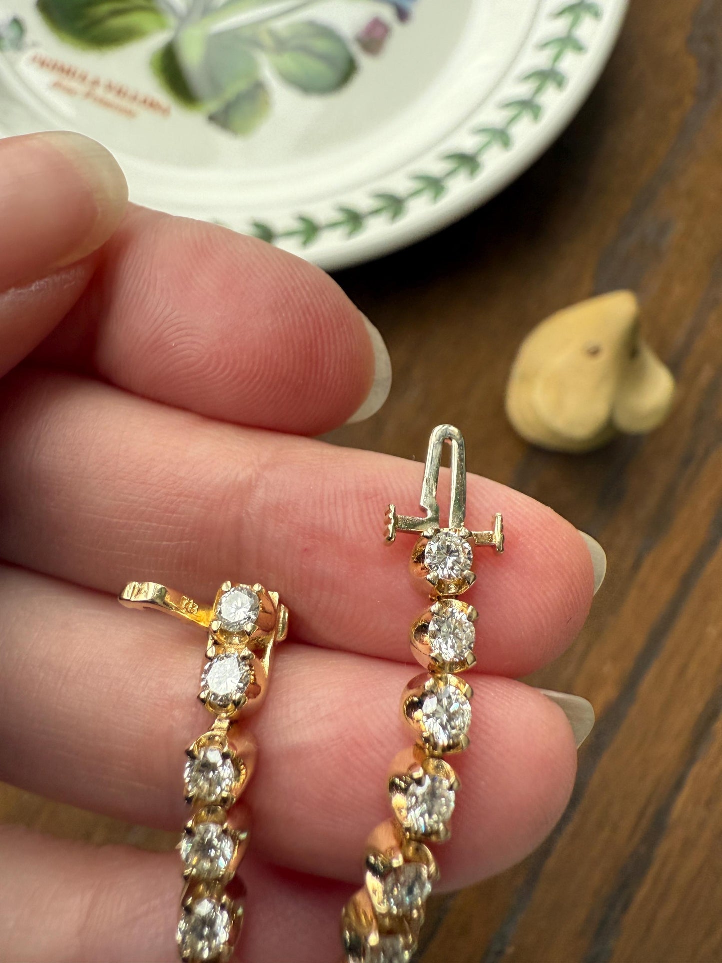 Vintage 3.5 CARAT Natural DIAMOND Tennis Bracelet Line Eternity 14k Yellow Gold Solid 43 Stones