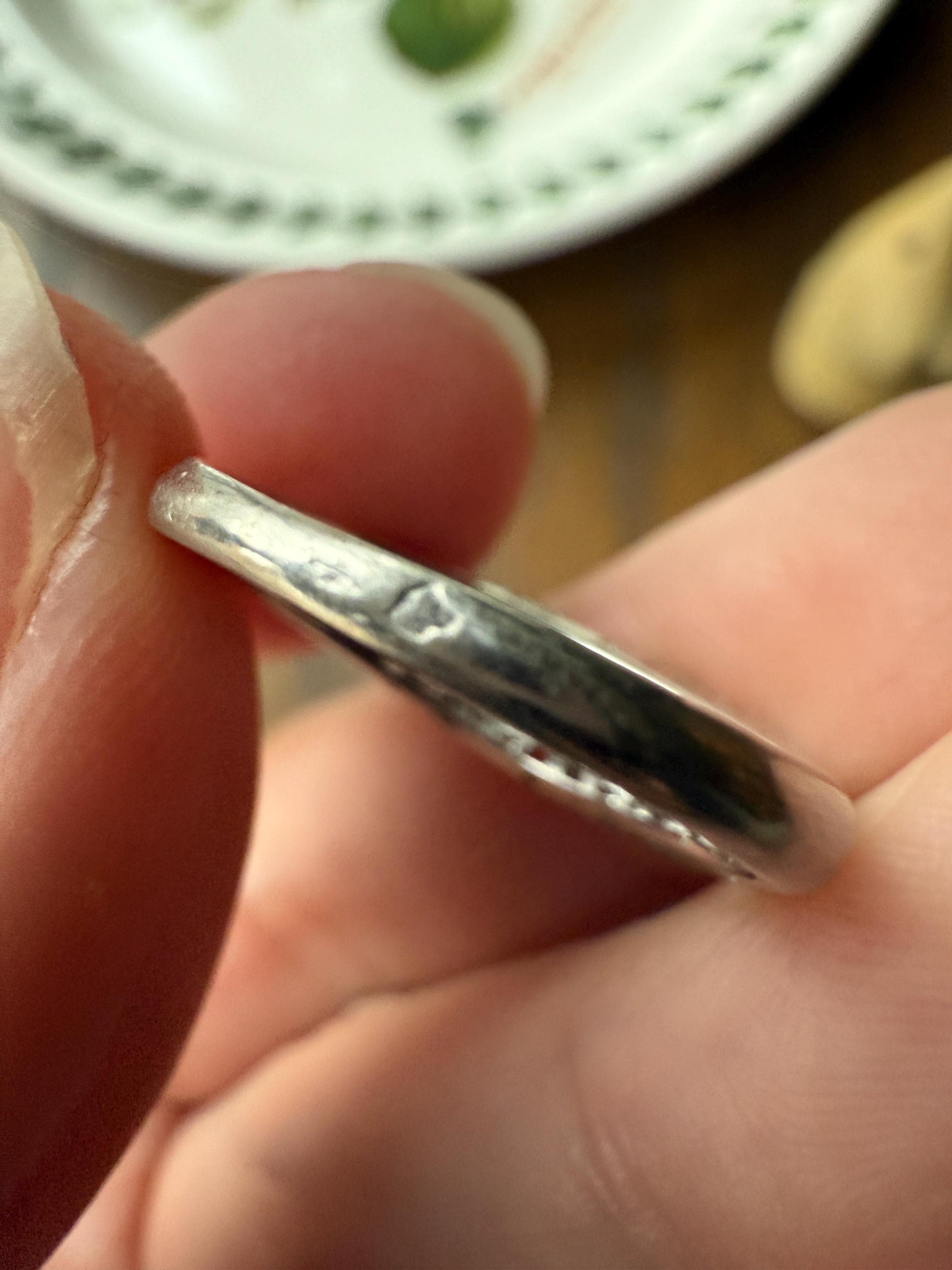 Antique One Carat Old Mine Cut DIAMOND 5 Five Stone Band Ring Platinum Rose Cut Spacers Gemset Prongs Scrolled French Edwardian