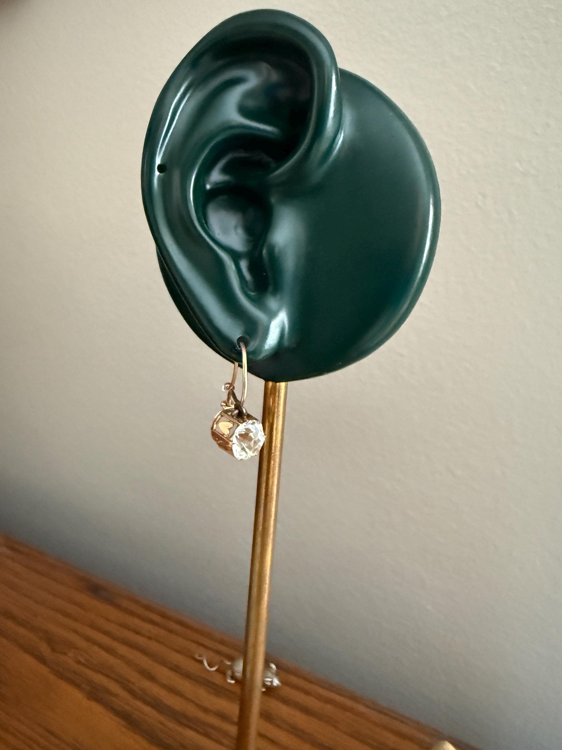 HEARTS 3.3 Carat Super Chunky Old Cut Paste Dangle Earrings 14k Gold Romantic Gift Bridal Something Old Wedding Jewelry Figural