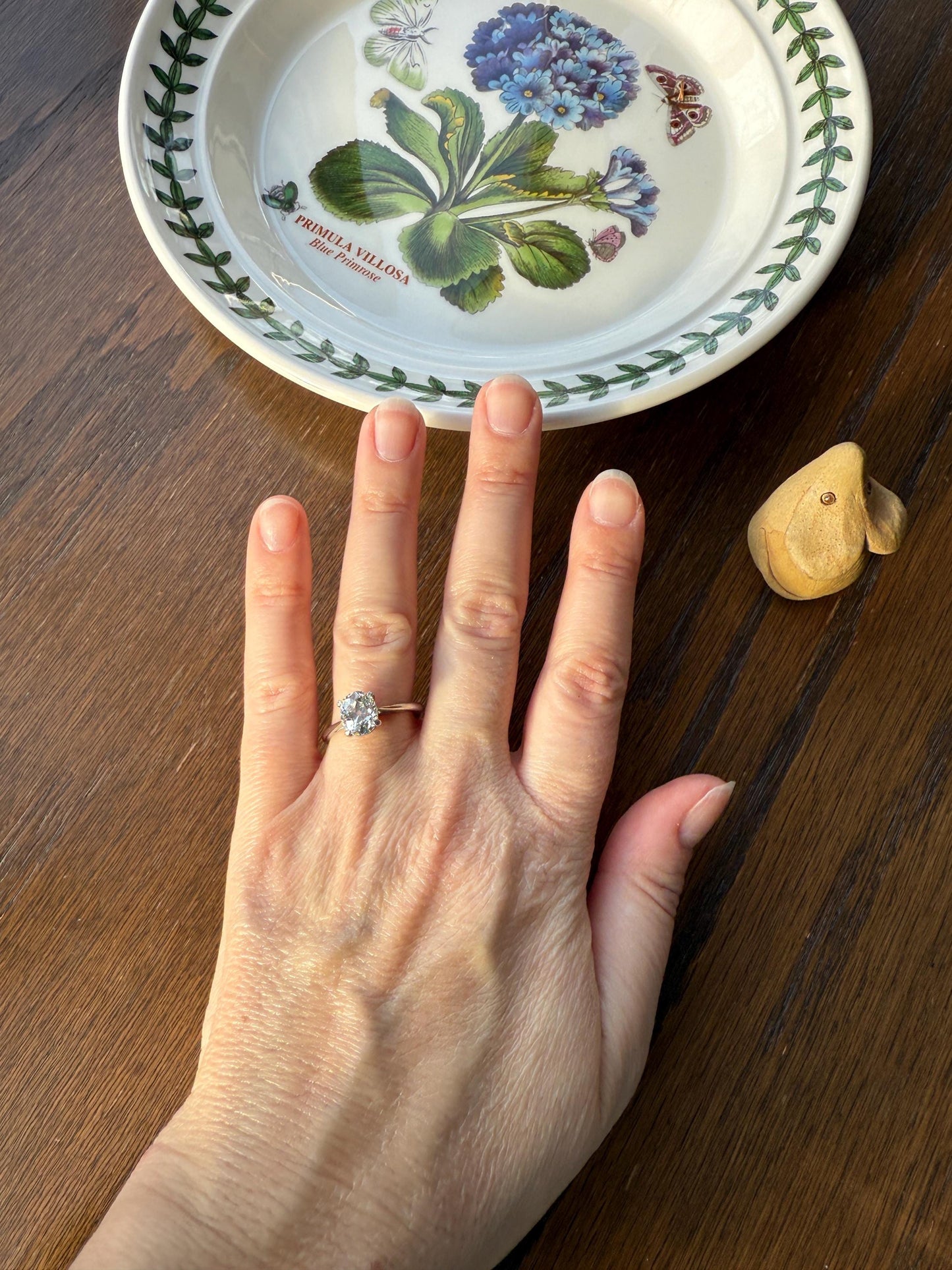 OVAL Antique 1.87 Carat Eye CLEAN Elongated Old Mine Cut DIAMOND Solitaire Engagement Ring w/ cert French 18k White Gold 1.87ct OmC
