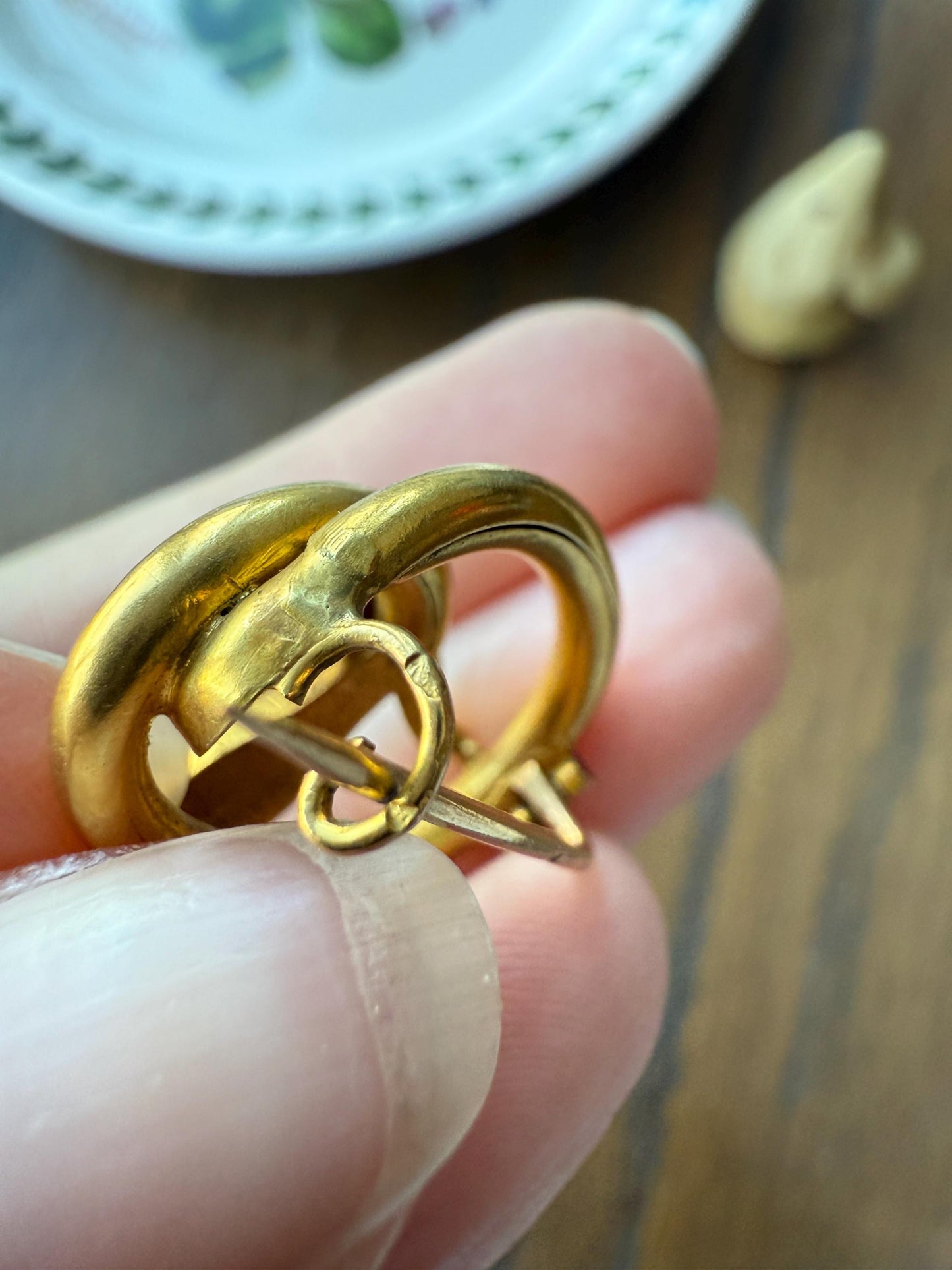 SNAKE Victorian Antique Figural 18k Gold Solid French Brooch w/ Pendant Holder Extender Connector Green Emerald Head Ruby Eyes