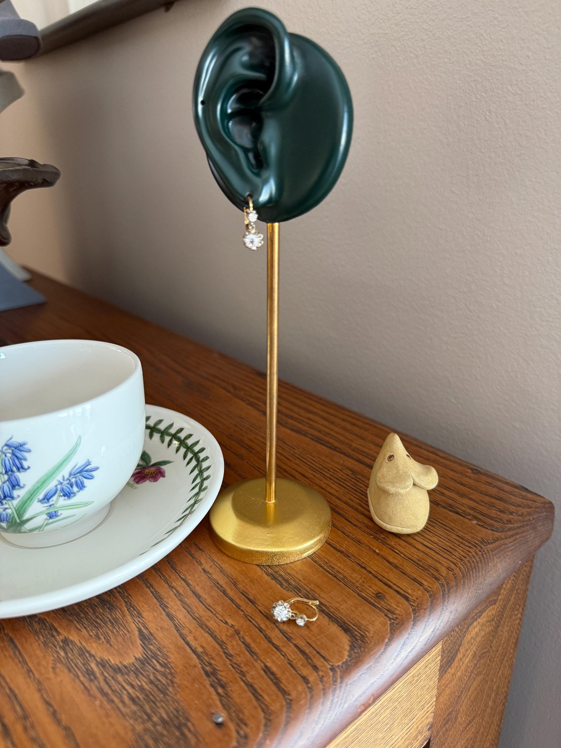 Antique .9 Carat Tdw Old Mine Cut Diamond Earrings 18k Gold French Victorian Dangle Dormeuse Gift Belle Epoque Bridal