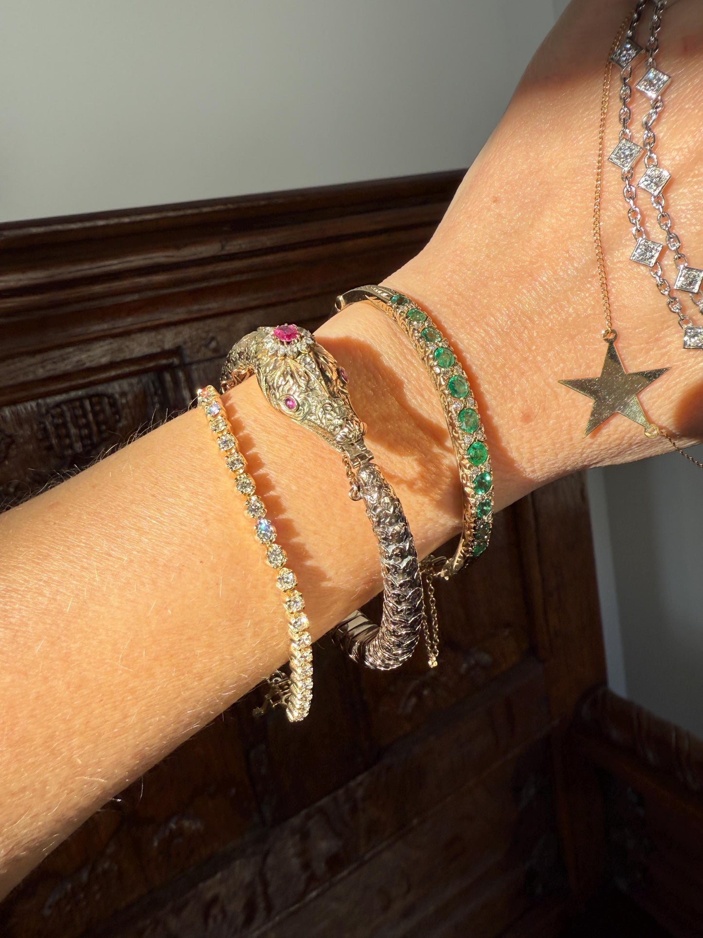 Vintage 3.5 CARAT Natural DIAMOND Tennis Bracelet Line Eternity 14k Yellow Gold Solid 43 Stones