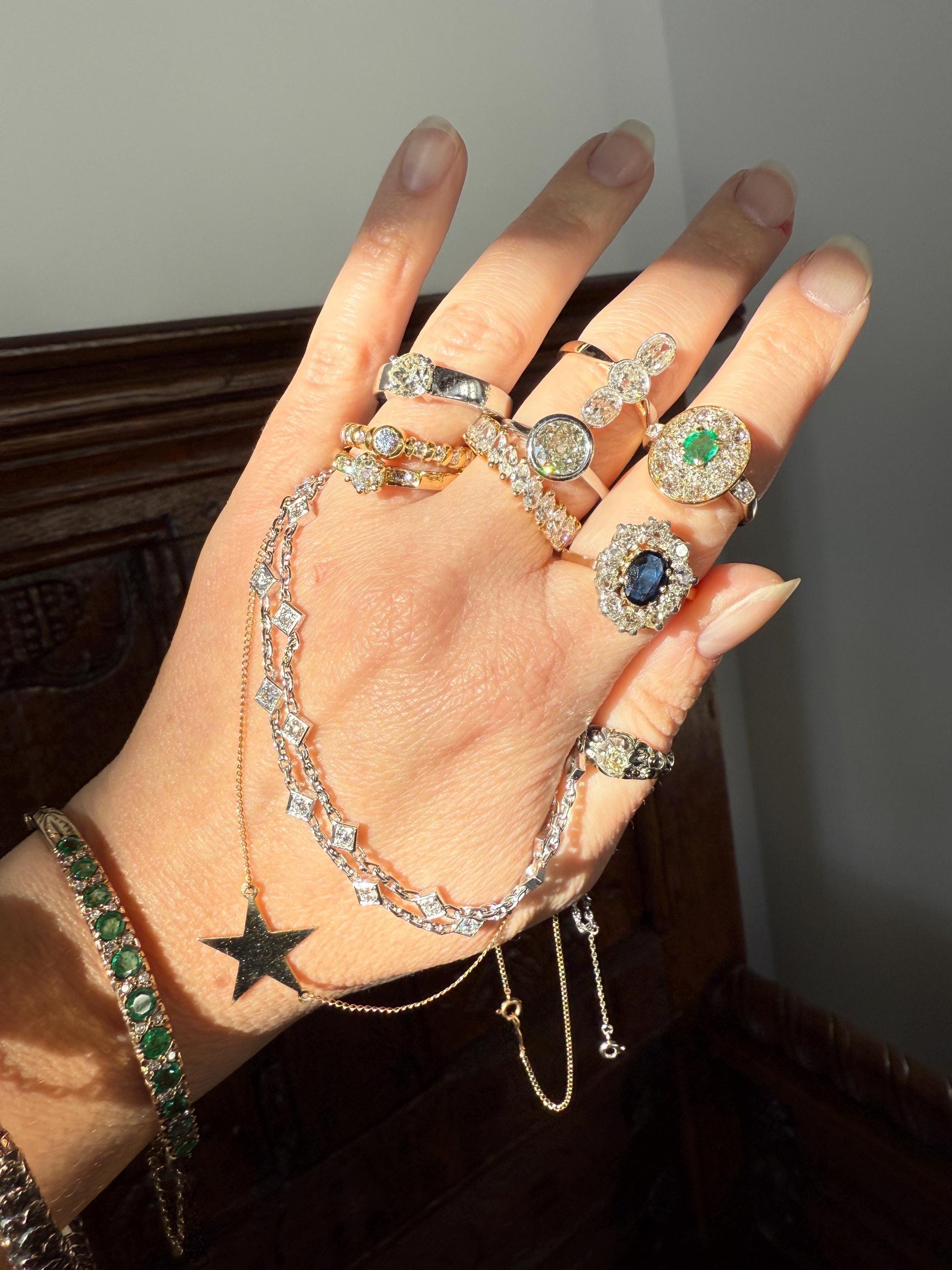 Classic Antique .6 Carat Old Mine Cut Diamond Solitaire & Accents 18k Gold French Victorian Engagement Ring Band Minimalist Stacker OMC