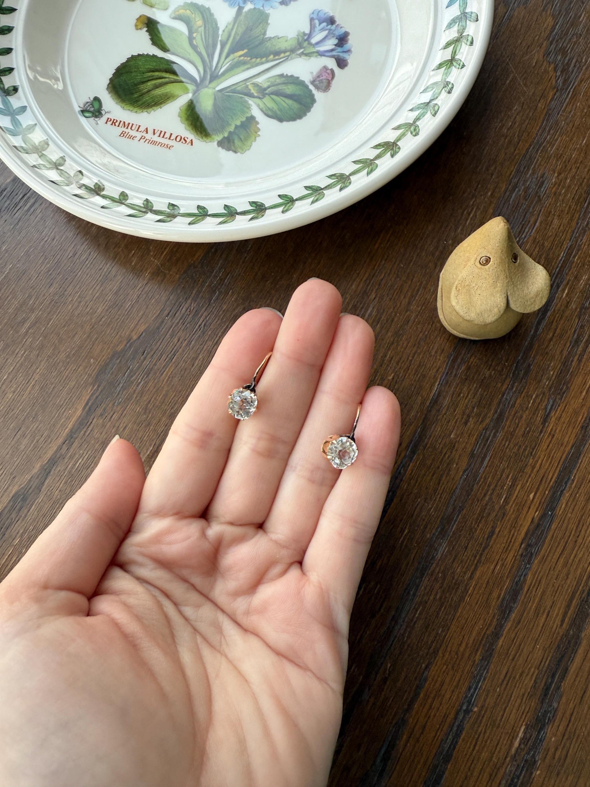 HEARTS 3.3 Carat Super Chunky Old Cut Paste Dangle Earrings 14k Gold Romantic Gift Bridal Something Old Wedding Jewelry Figural