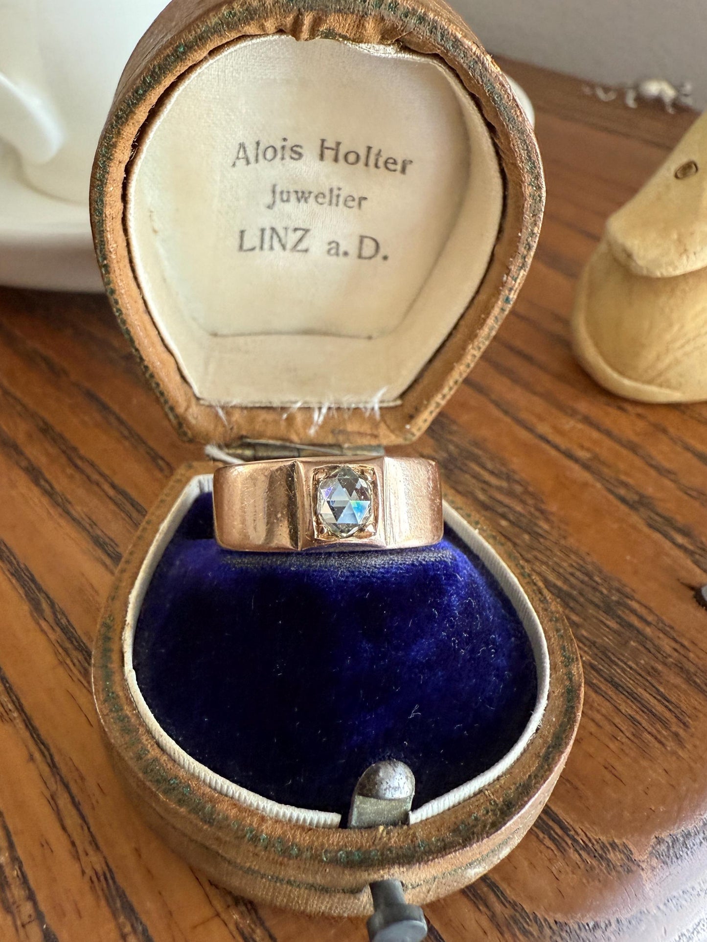 Antique Eye Clean Rose Cut DIAMOND French ViCTORIAN 7.3mm Wide Cigar Band Ring 7.3g 18k Gold Solid Stacker Chunky Belle Epoque Unisex