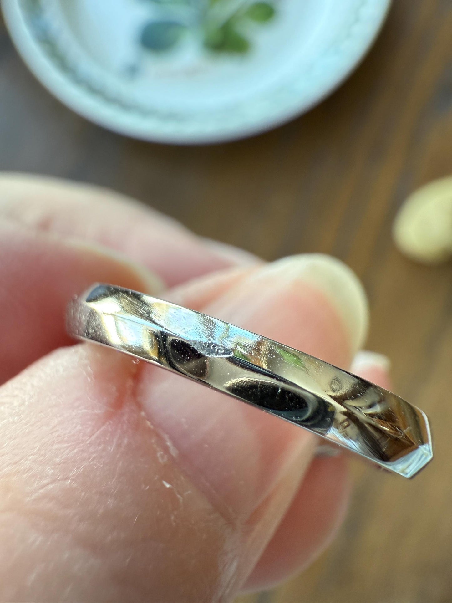 Vintage Spready One Carat Old Mine Cut DIAMOND Natural Pear SAPPHIRE East West OVAL Platinum Three Stone Ring Bezel Stacker Band Blue Chunky