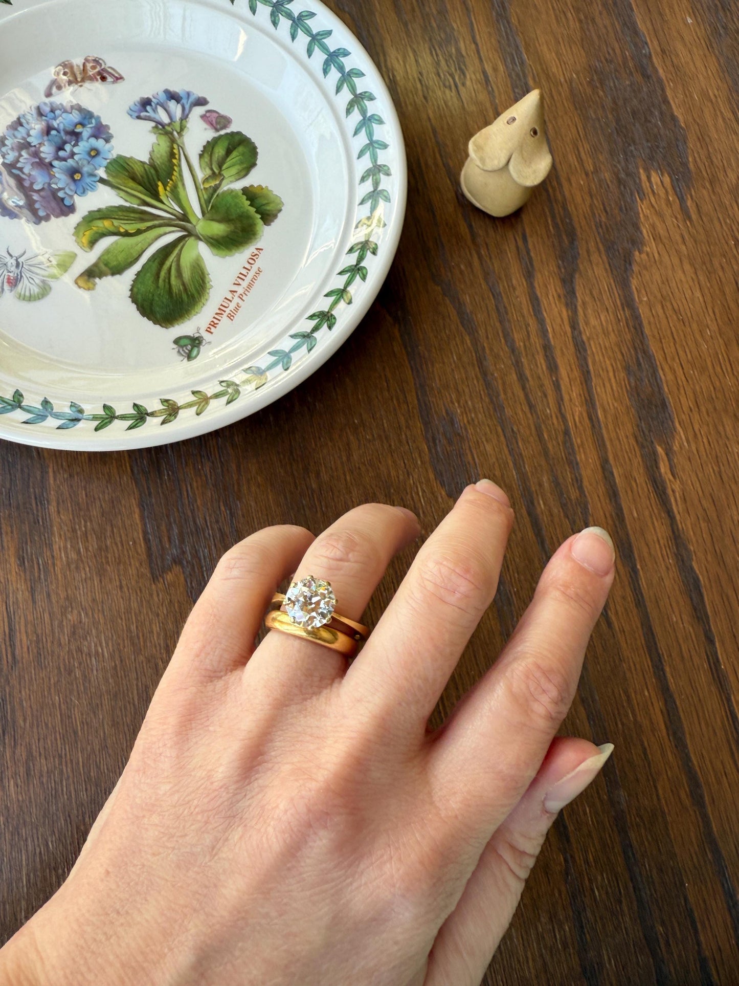 Exceptional Antique 2.6 CARAT Old European Cut DIAMOND Solitaire Engagement Ring 18k Gold Solid Yellow Tall Prong Setting Stacker