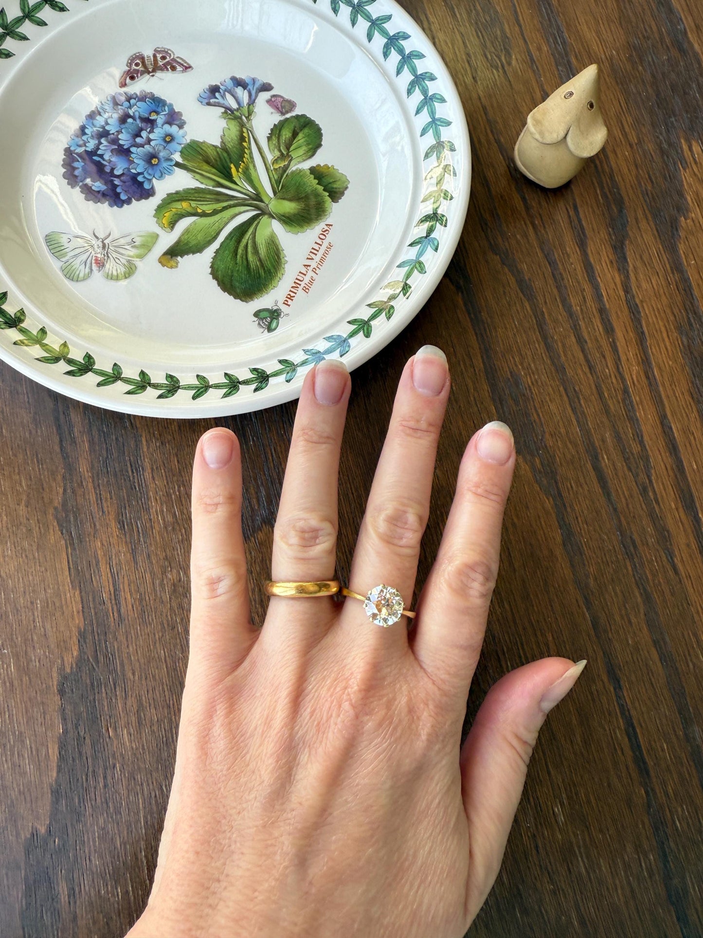 Exceptional Antique 2.6 CARAT Old European Cut DIAMOND Solitaire Engagement Ring 18k Gold Solid Yellow Tall Prong Setting Stacker