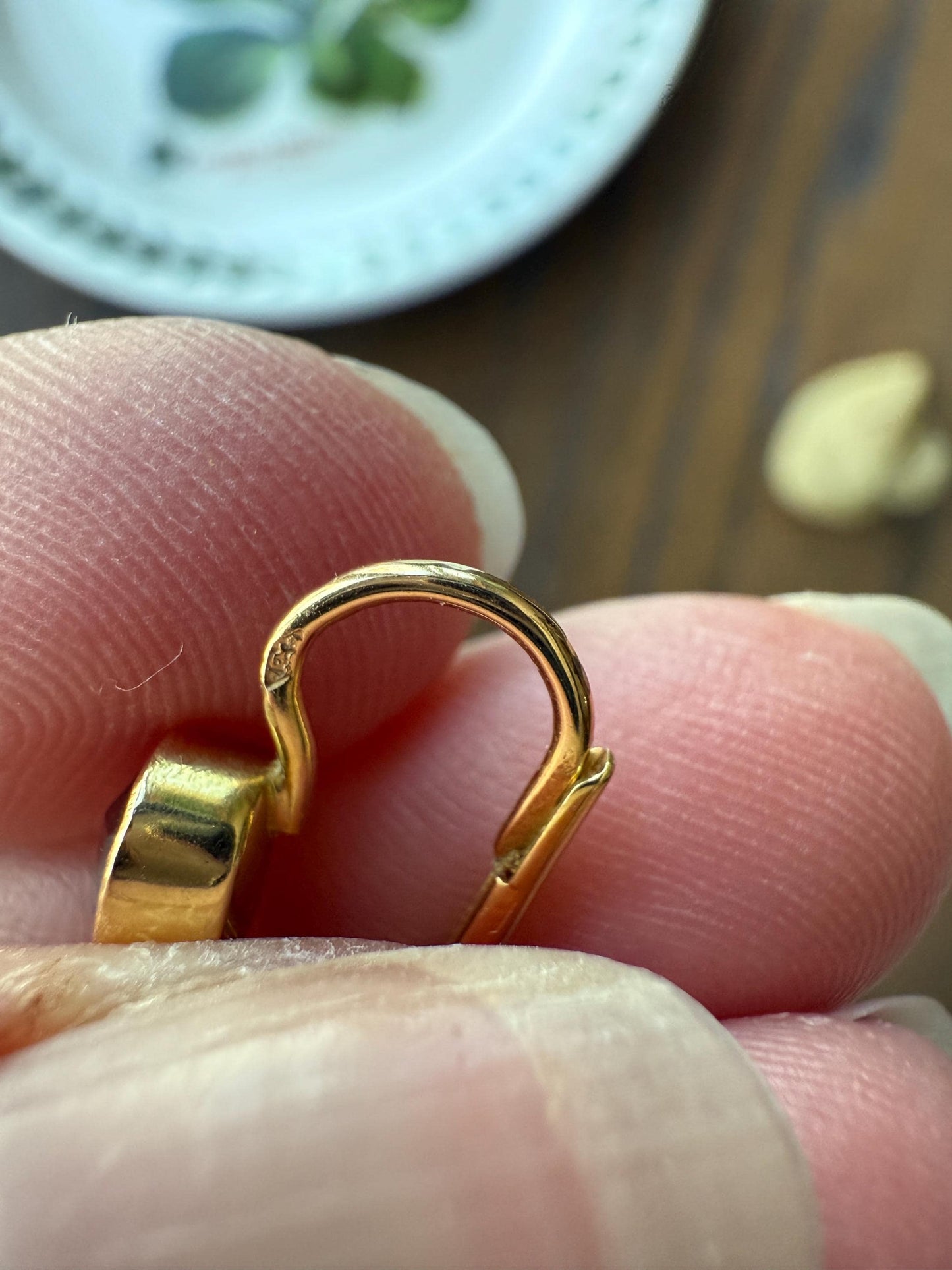 Teardrop Dangles Vintage Pear PERPIGNAN GARNET Earrings 18k Gold French Dormouse Rose Cut Closed Back Crimson Red