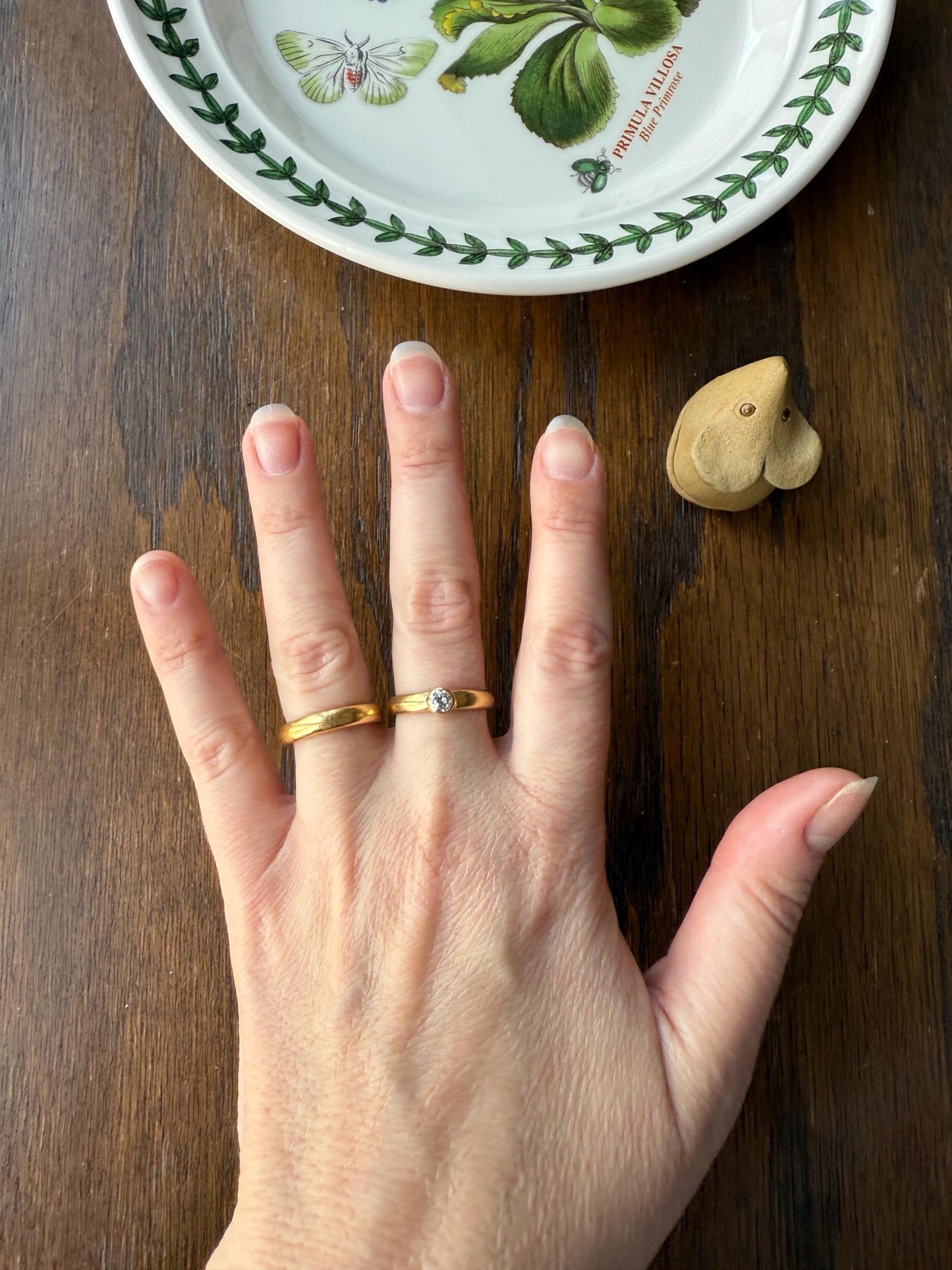 Vintage DIAMOND Bezel Set Ring Stacker Band 18k Gold Sold French Geometric Engagement Gift Unisex