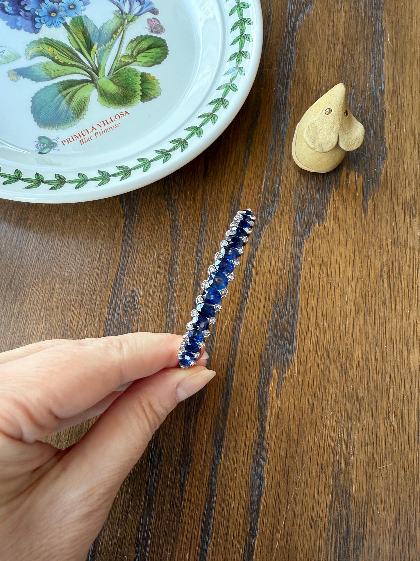 Antique 7 CARAT Natural SAPPHIRE Encrusted Hinged Bangle Bracelet 18k Gold Silver Rose Cut Spacers Gemset Prong Victorian Wriststack