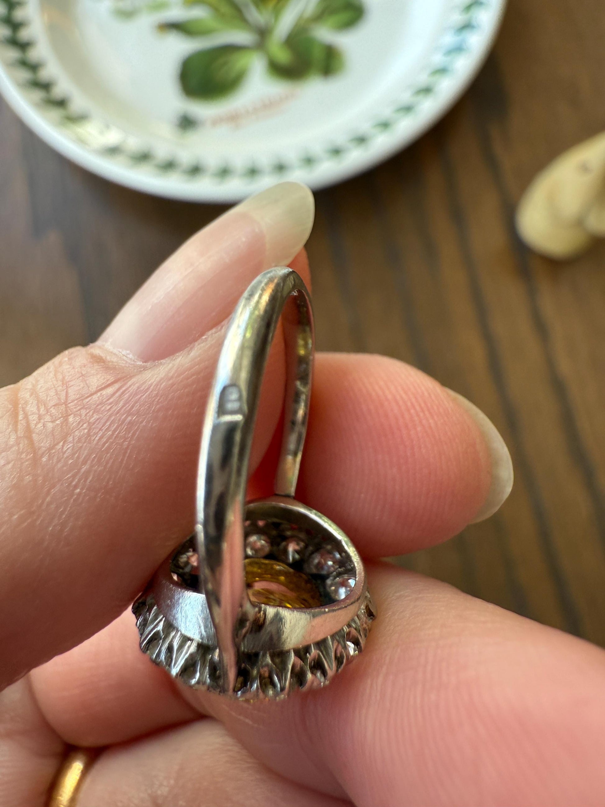 ANTIQUE Fancy Canary Yellow 2.9 Carat Old Mine Cut Diamond Colorless OMC Halo 3.65Ctw Cluster Ring Edwardian Platinum