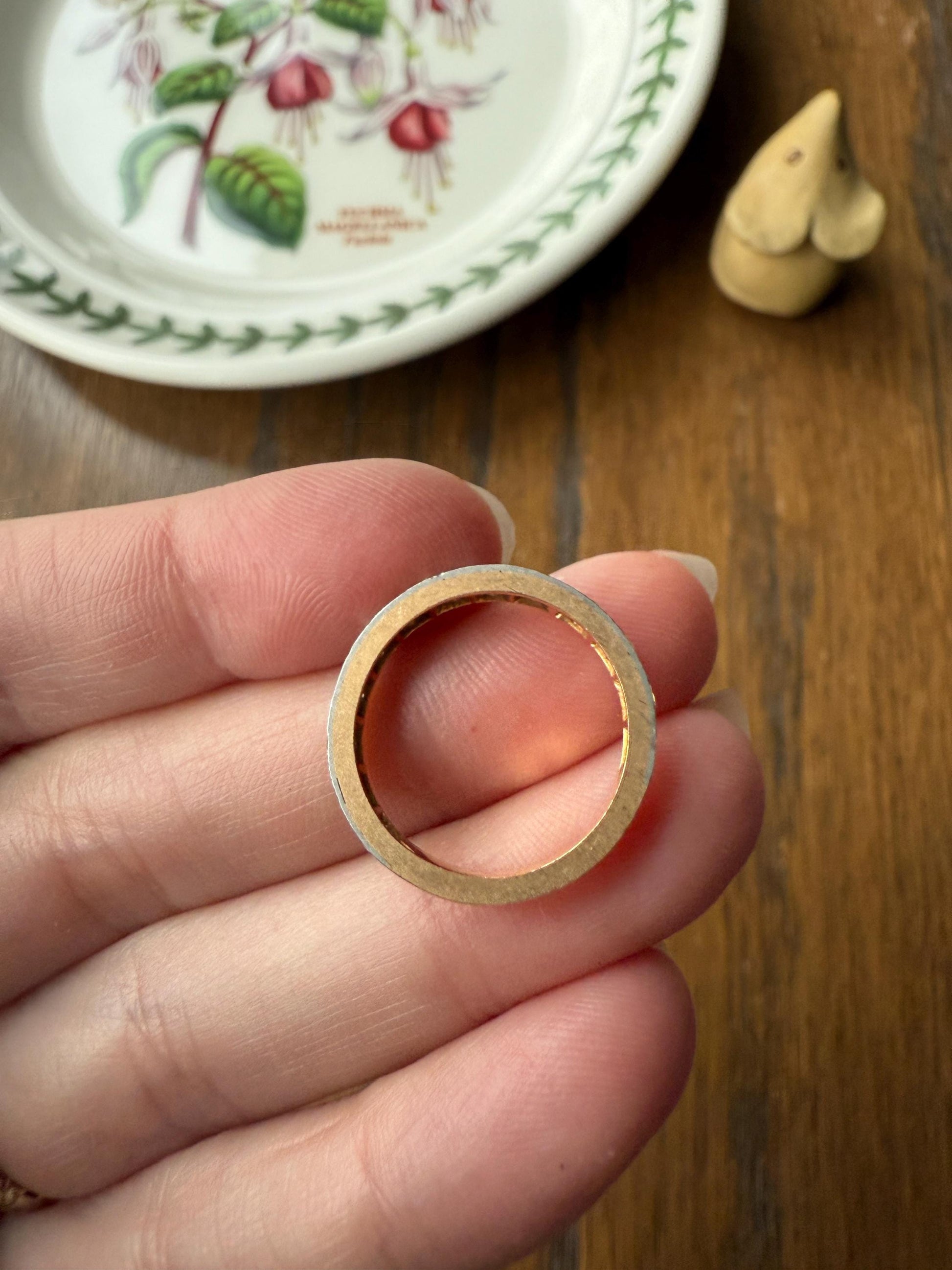 French Vintage Almost Eternity 1.8 Carat Transitional Cut Diamond Wedding Cigar Band Ring 3/4 Hoop 18k Gold Platinum Stacker Half Hoop