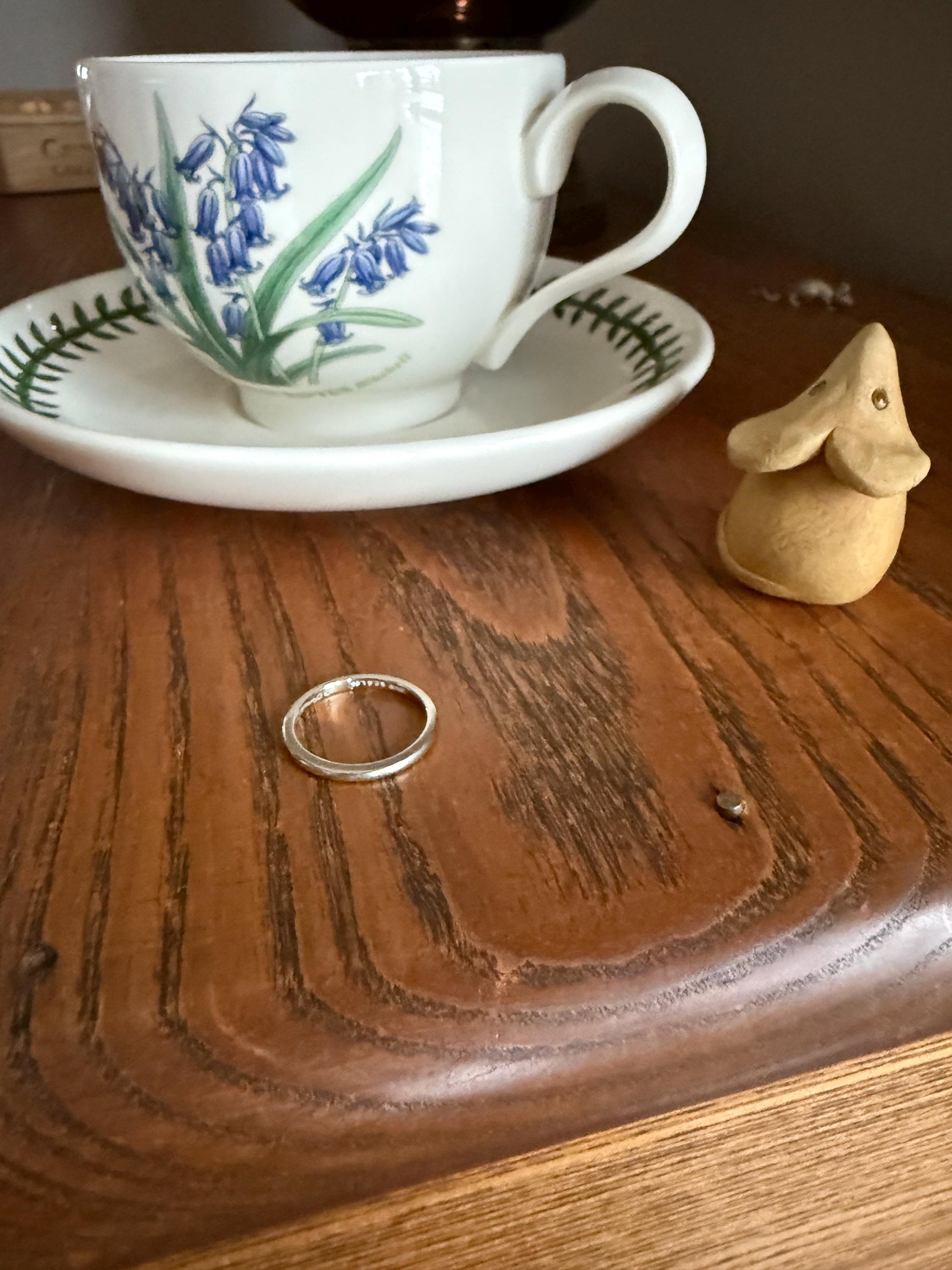 DATED "Sweetheart to Wife" Vintage Wedding Band 18k White Gold January 10, 1951 Skinny Stacker Ring Romantic Posey Poesy Shreve Crump Low