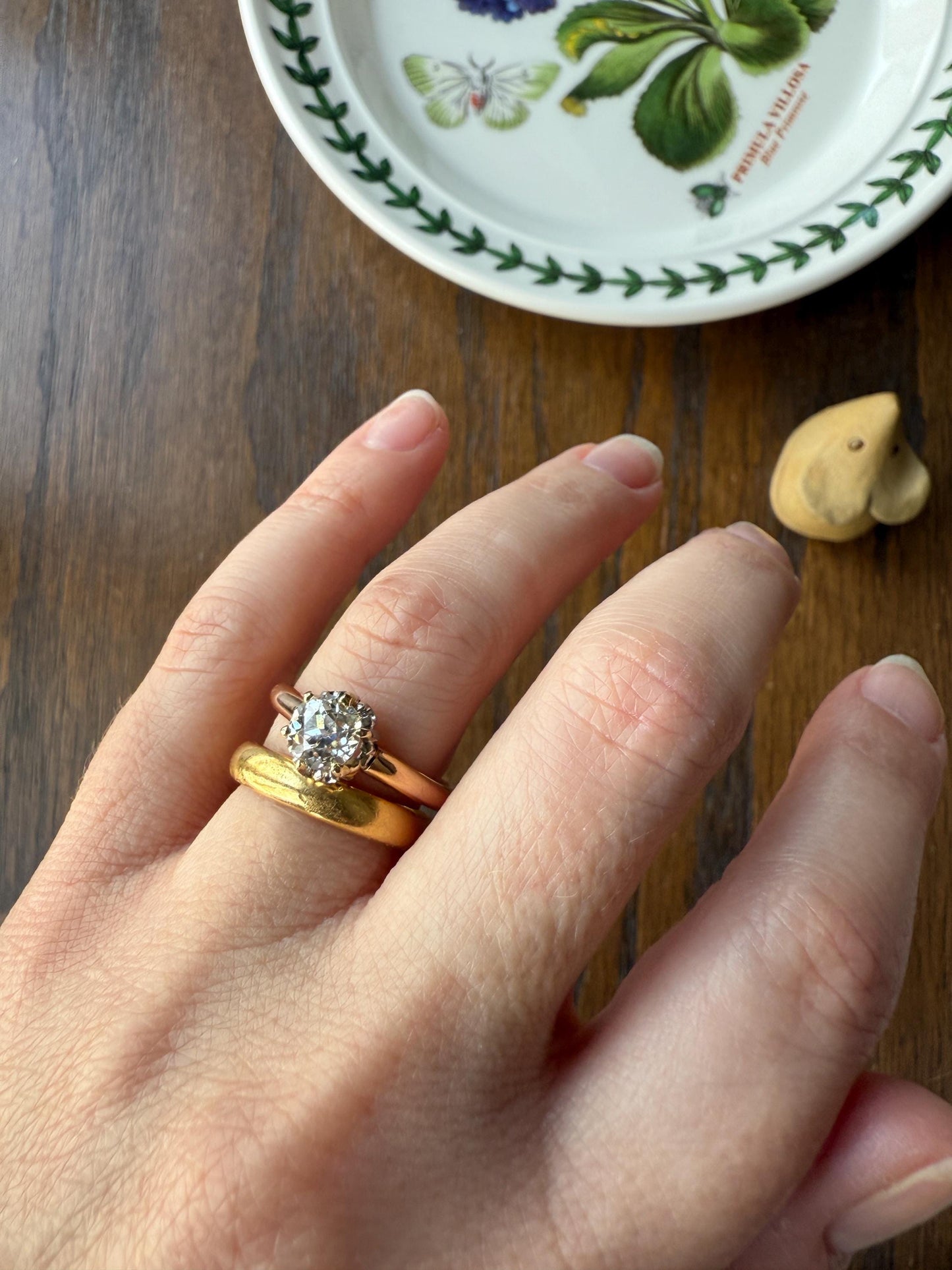 Ornate Classic Victorian Antique One Carat Old Mine Cut DiAMOND Solitaire Ring French 18k Rosy GOLD Engagement All Original Setting & Stone