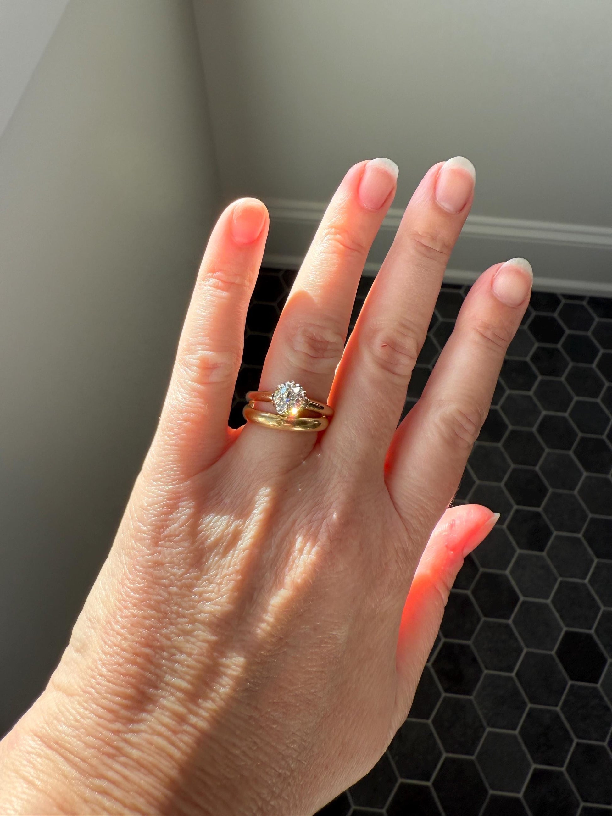 Ornate Classic Victorian Antique One Carat Old Mine Cut DiAMOND Solitaire Ring French 18k Rosy GOLD Engagement All Original Setting & Stone