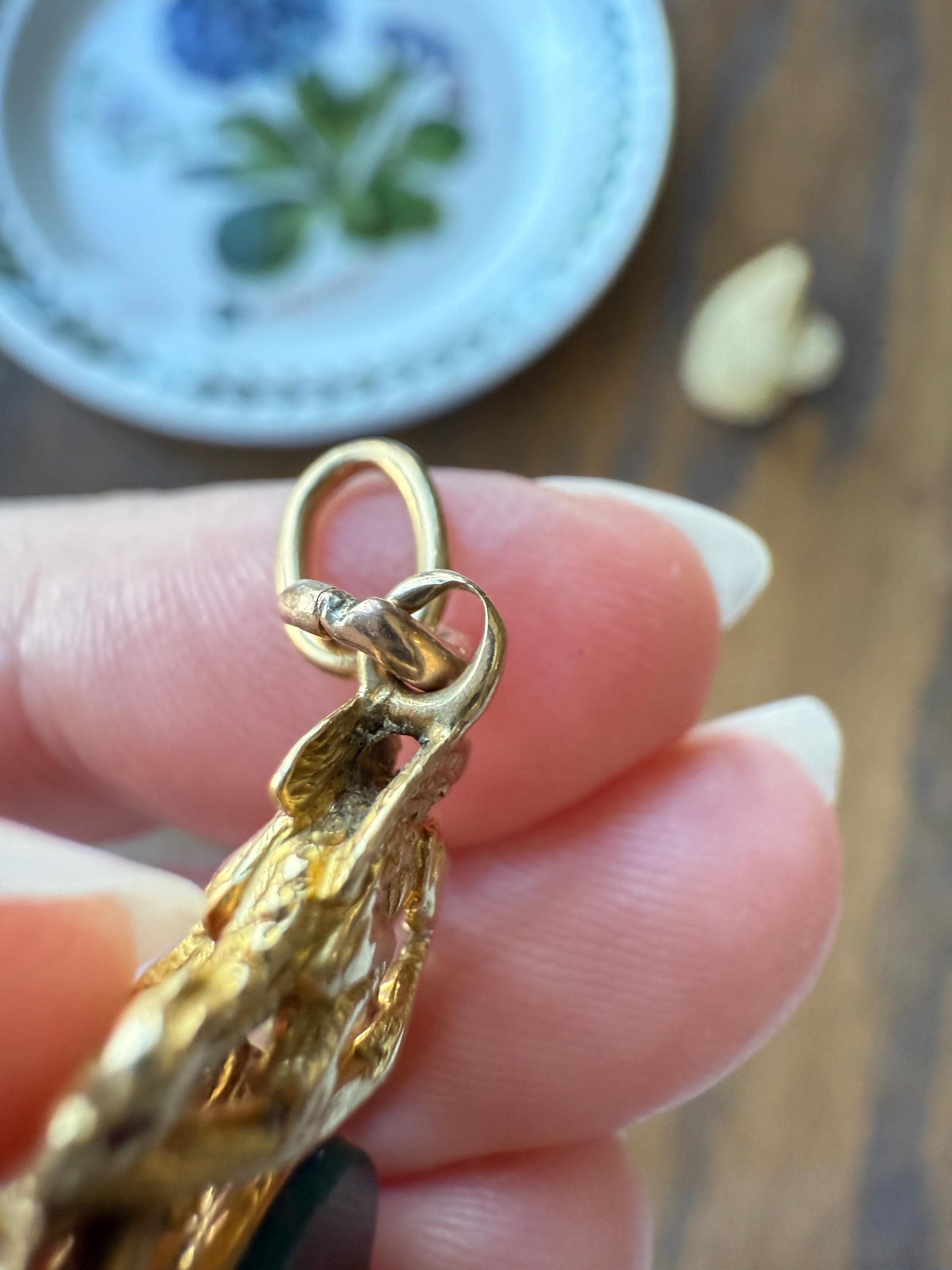 DRAGON 3D Spinner Fob Carnelian Bloodstone Antique 18k Gold Chimera Griffin Winged Lion FIGURAL Pendant Victorian French Belle Epoque