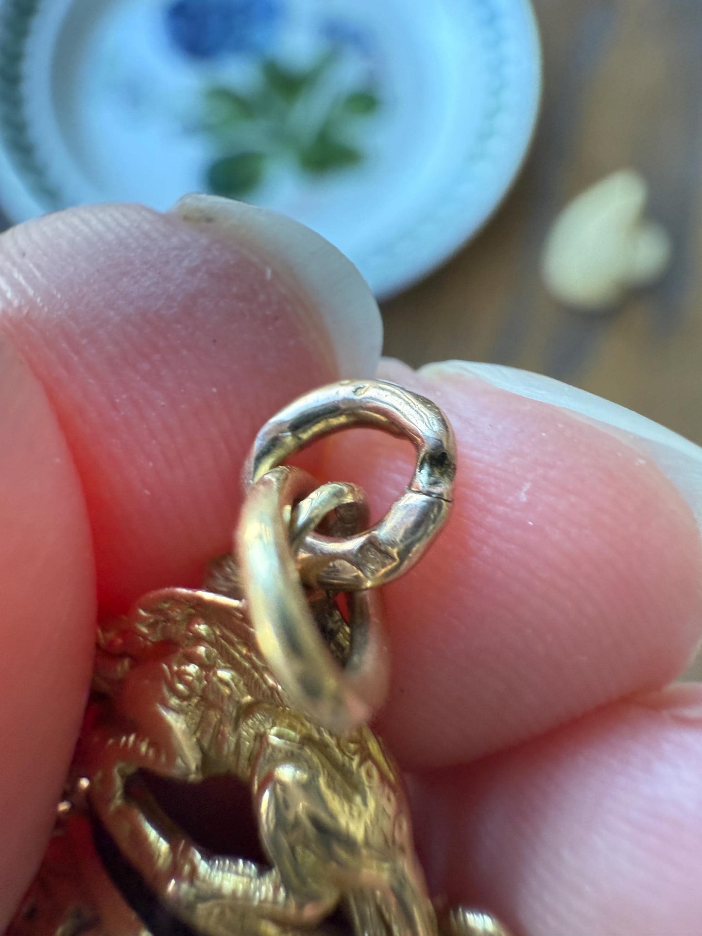 DRAGON 3D Spinner Fob Carnelian Bloodstone Antique 18k Gold Chimera Griffin Winged Lion FIGURAL Pendant Victorian French Belle Epoque