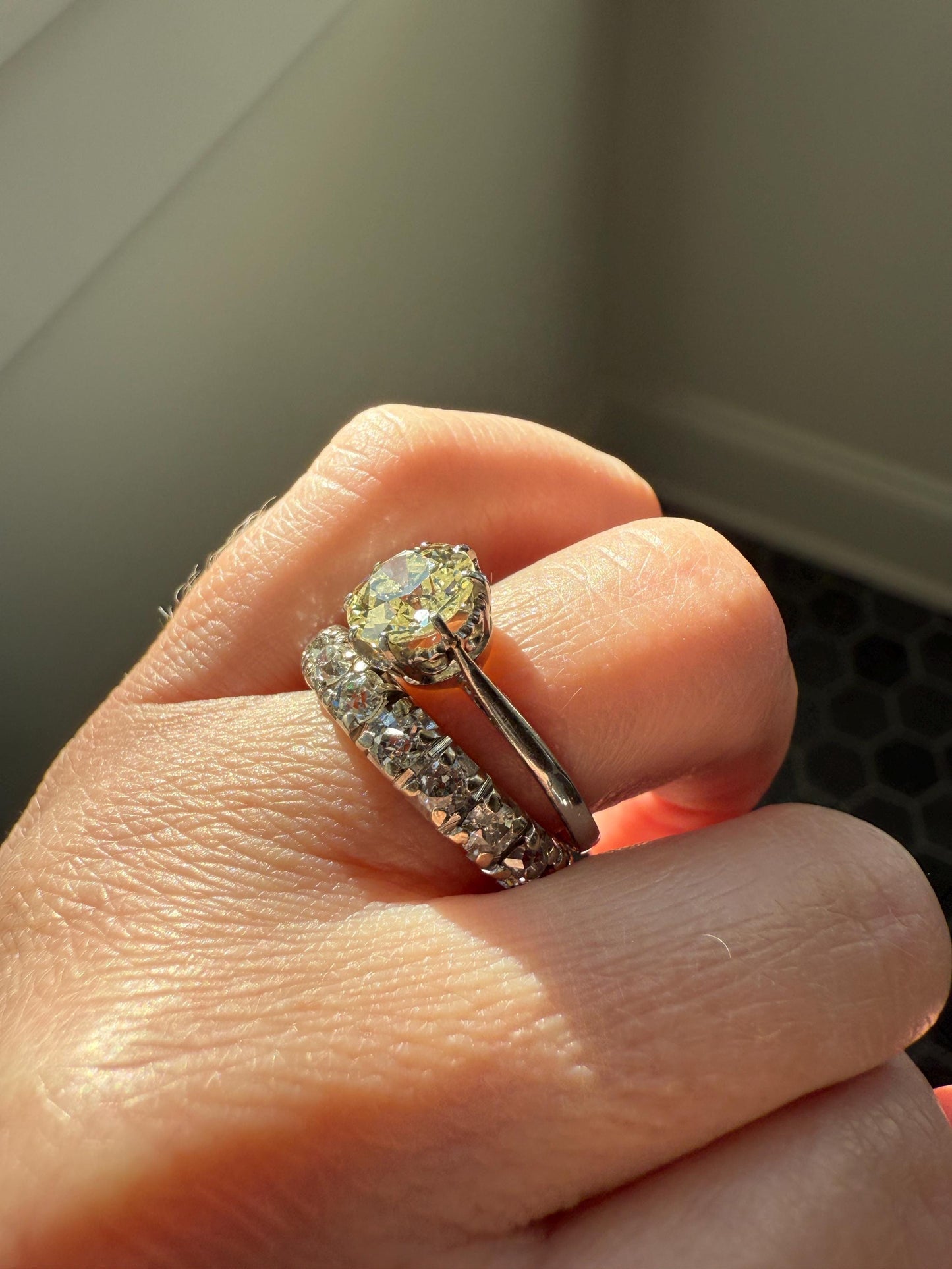 Antique Eye Clean Two Carat Warm Natural Old European Cut DiAMOND Solitaire Ring Platinum Engagement All Original Edwardian Setting 2Ctw