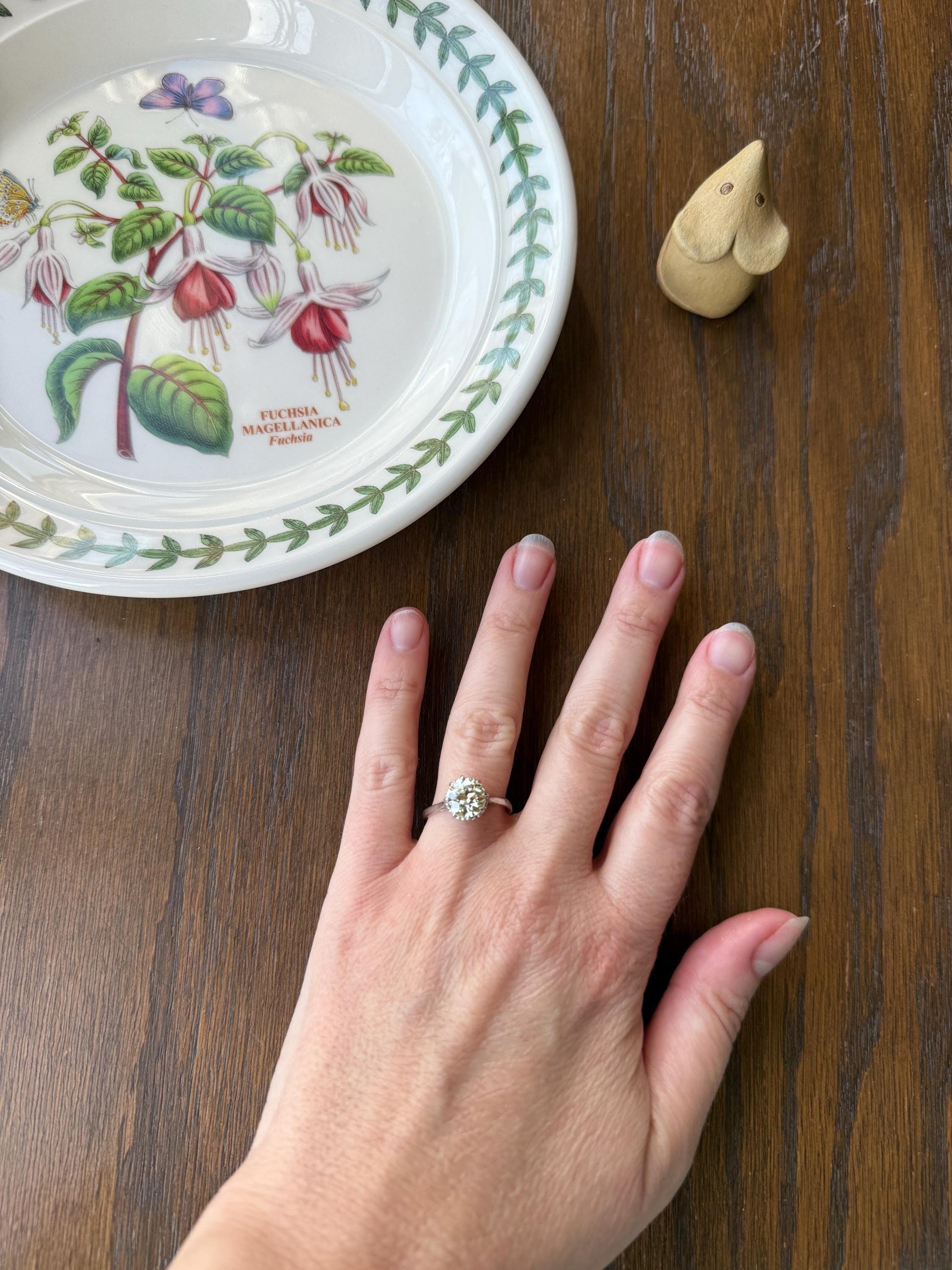 Antique Eye Clean Two Carat Warm Natural Old European Cut DiAMOND Solitaire Ring Platinum Engagement All Original Edwardian Setting 2Ctw