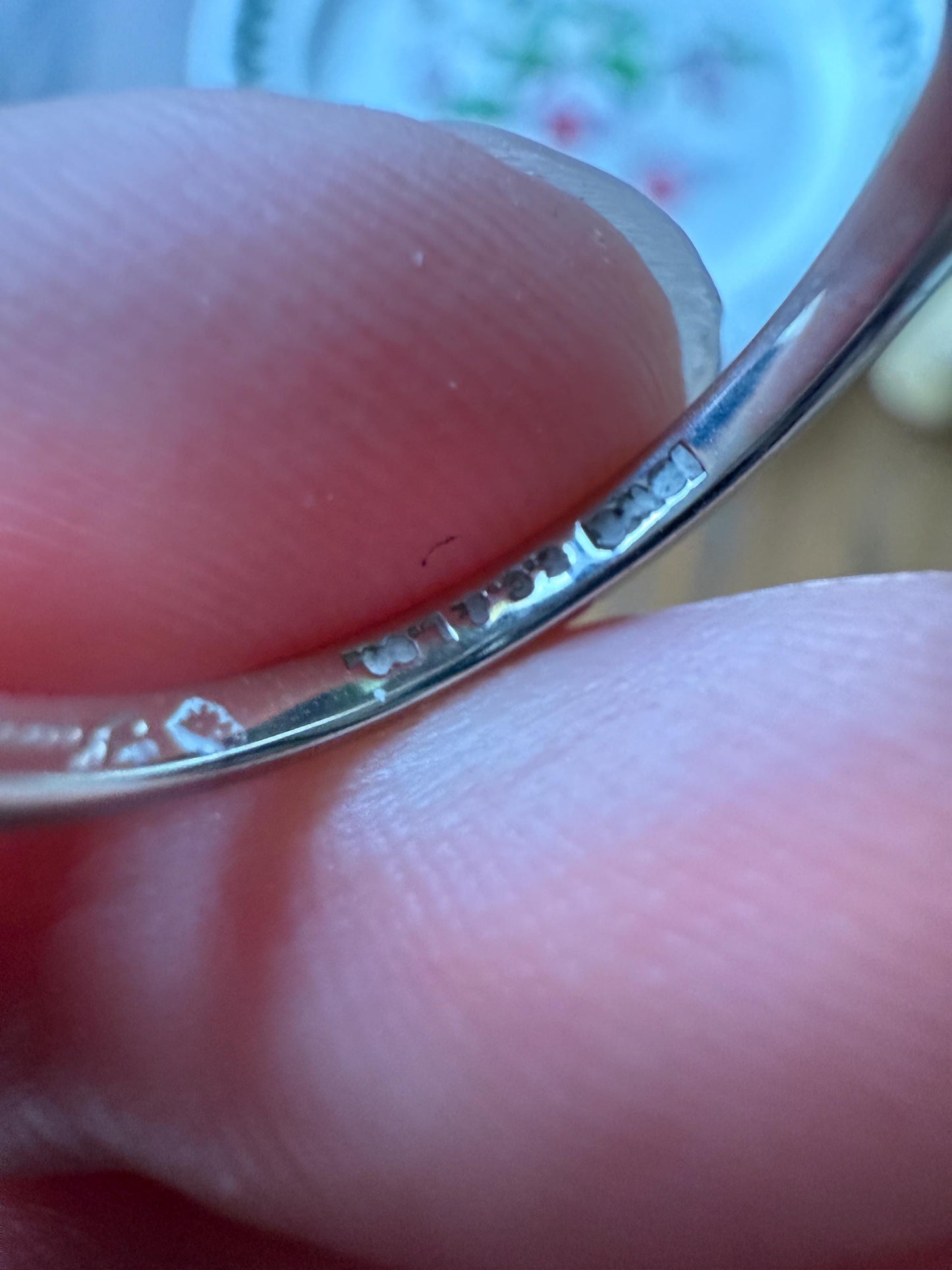 DATED "Sweetheart to Wife" Vintage Wedding Band 18k White Gold January 10, 1951 Skinny Stacker Ring Romantic Posey Poesy Shreve Crump Low