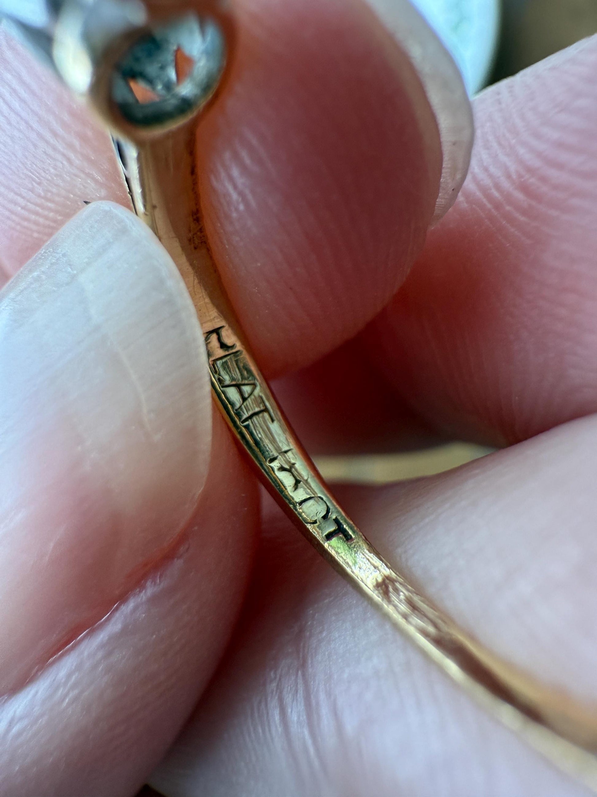 Antique Three Stone 2.3 Carats Old Mine Cut DiAMOND Ring 18k GOLD Platinum Chunky Tall Stacker Stackable Band 2.3Ctw OMC