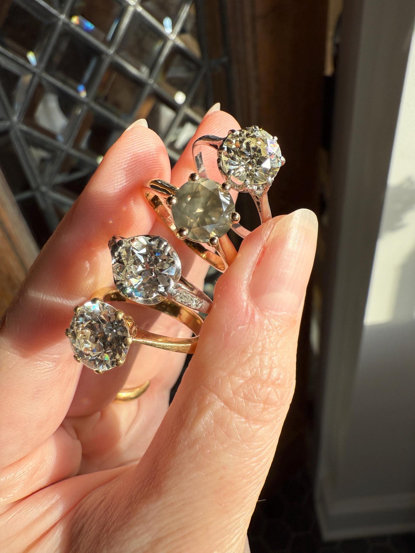 Fancy Intense Yellowish Gray Natural Diamond 2.4 Carat Solitaire Ring Smoky Inner Glow Aura French Vintage 18k Gold Unique Engagement Ooak
